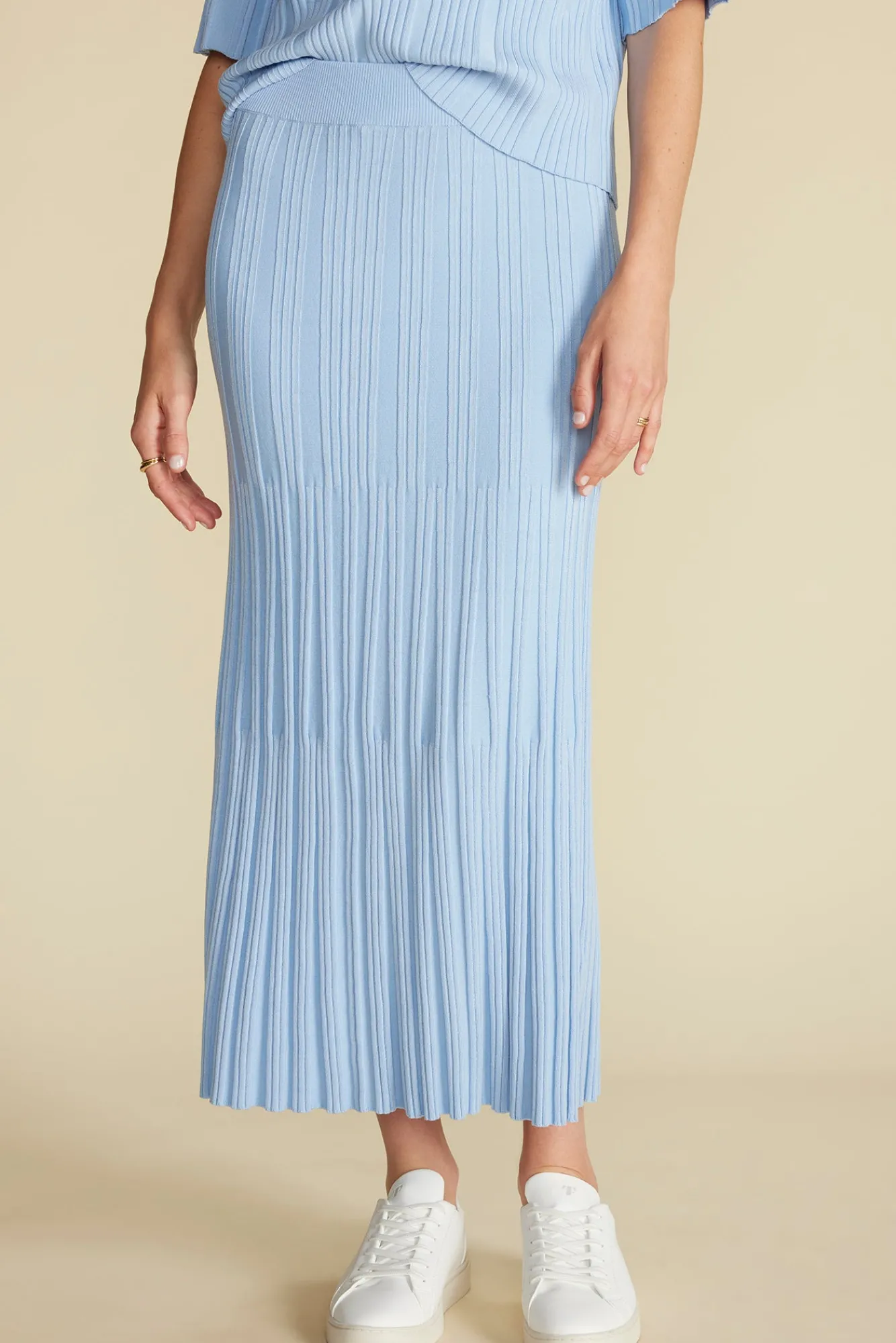 Amour Vert Cerise Knit Midi Skirt- Skirts|Clearance