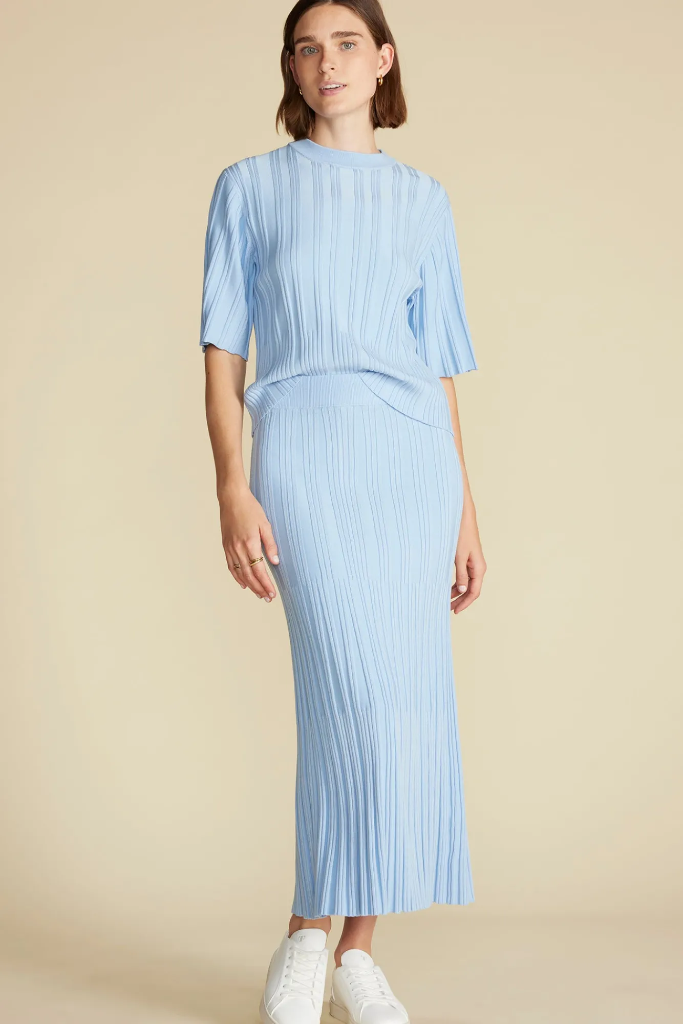 Amour Vert Cerise Knit Midi Skirt- Skirts|Clearance