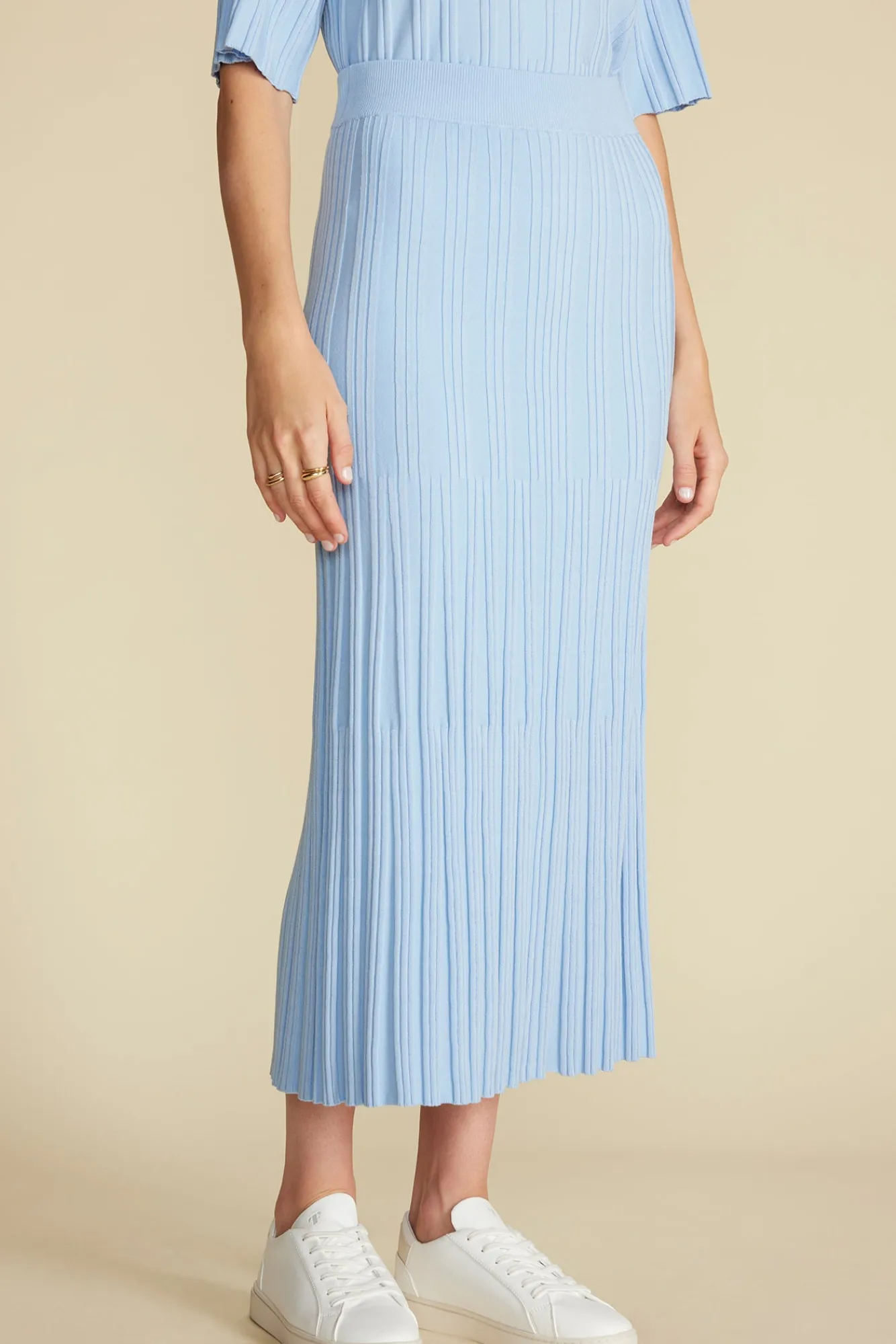 Amour Vert Cerise Knit Midi Skirt- Skirts|Clearance