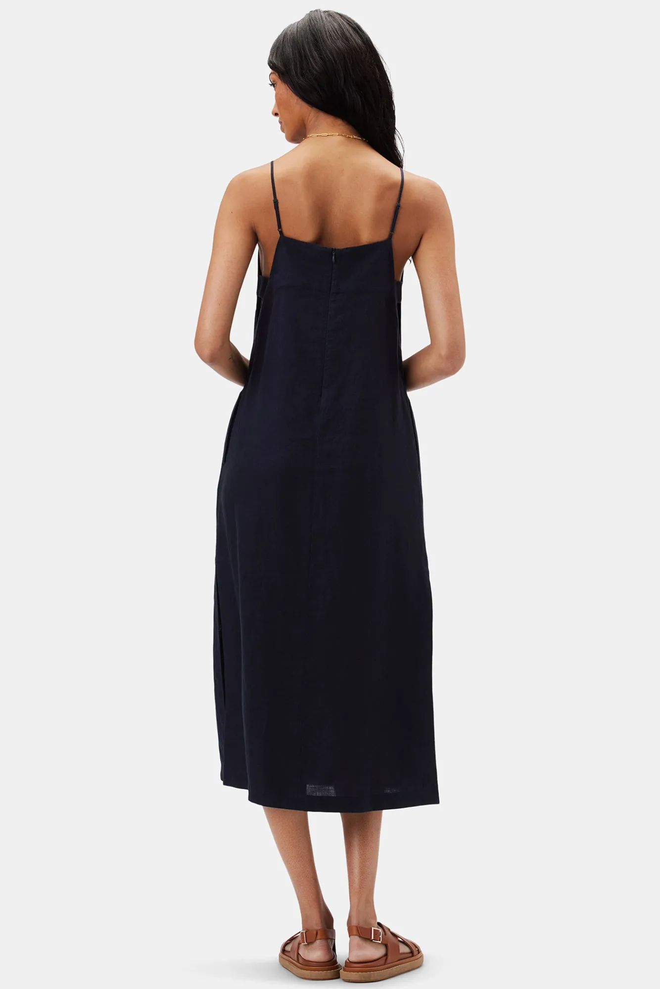 Amour Vert Lilly Pilly Kai Organic Linen Slip Dress- Dresses|Clearance