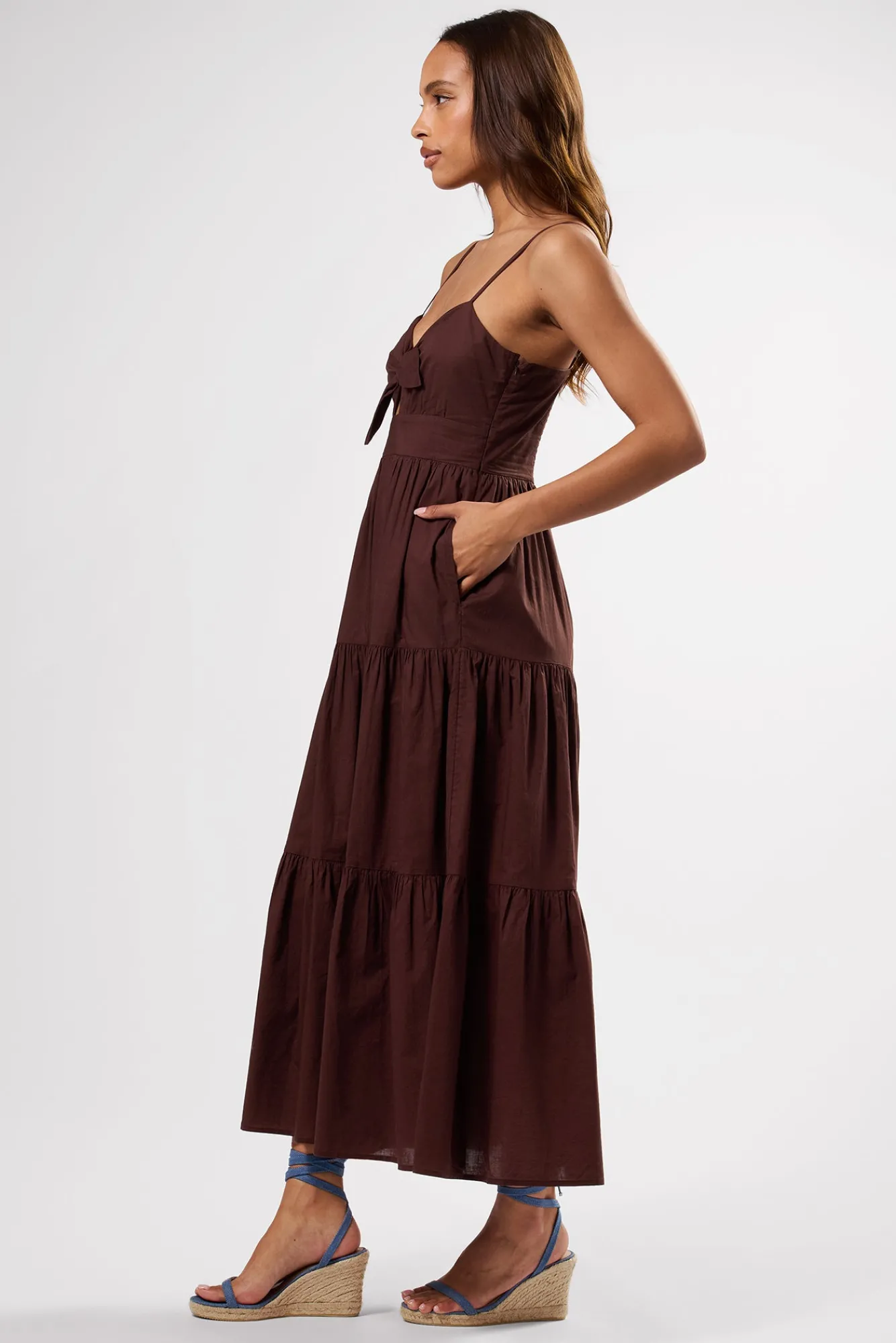 Amour Vert Tie Front Dress- Dresses|Clearance