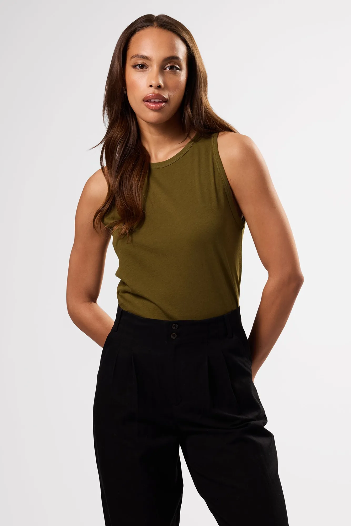 Amour Vert Jillian Organic Cotton Tank- Tops|Clearance