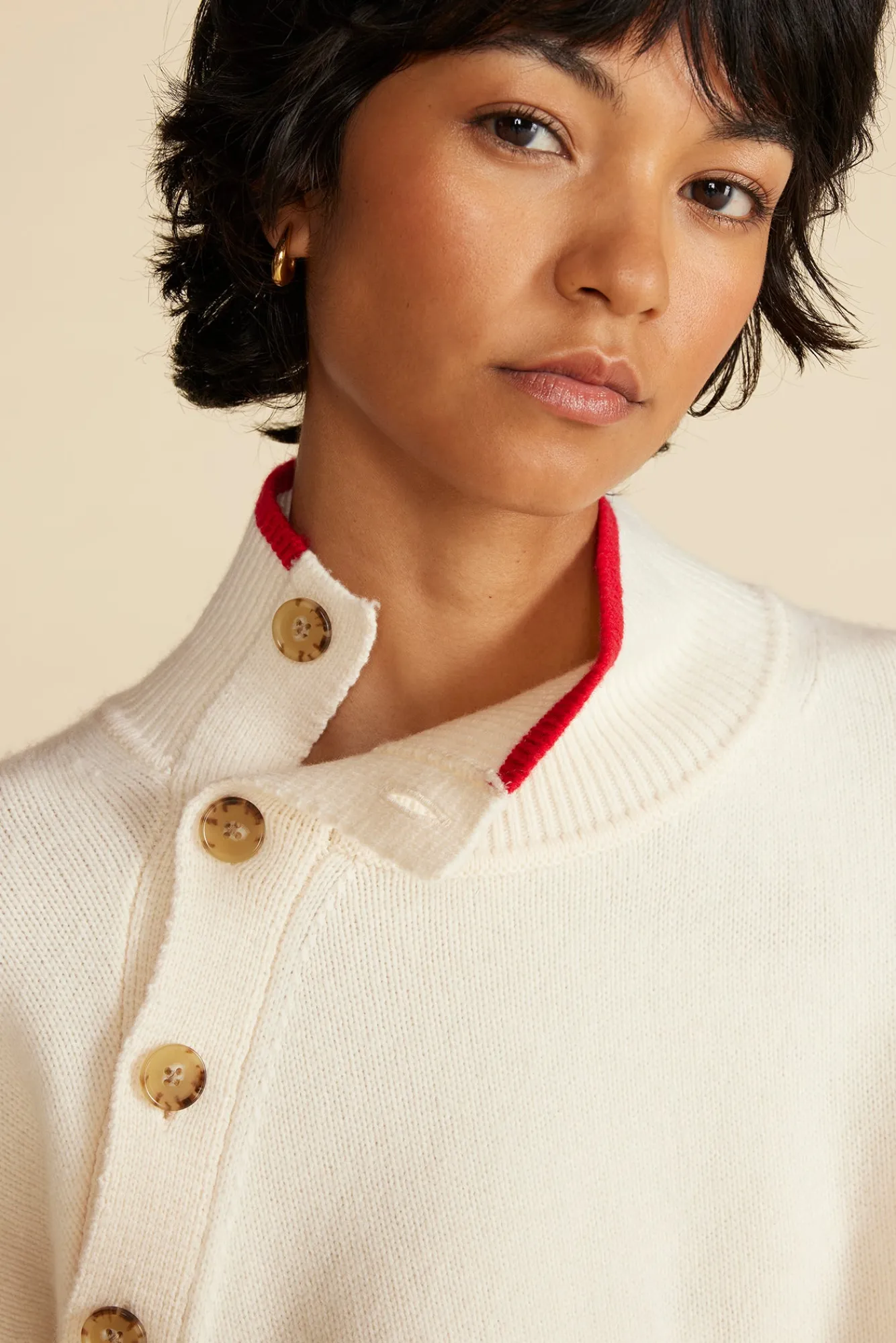 Amour Vert Leonie Stripe Turtleneck Sweater- Sweaters & Cardigans