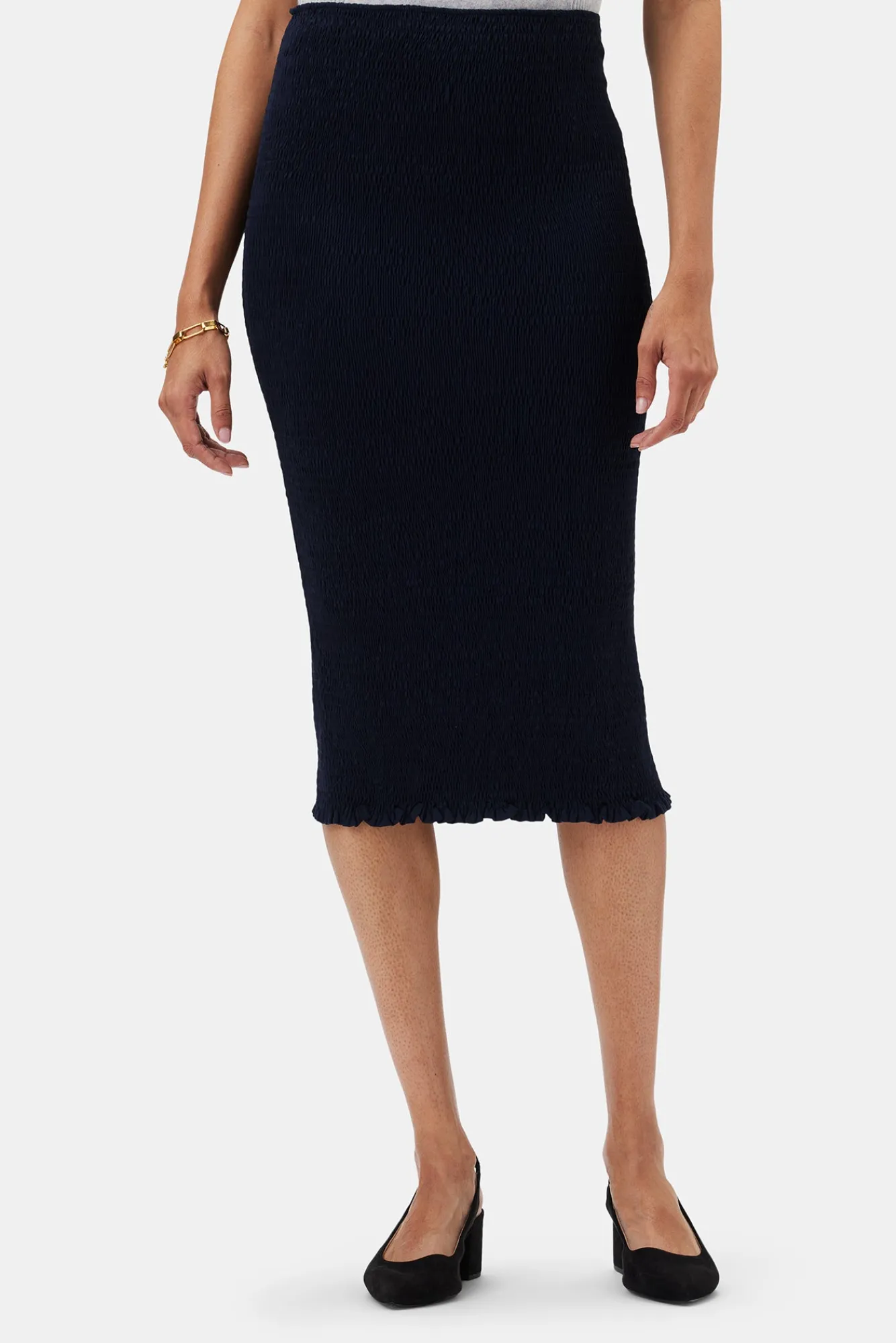 Amour Vert Eunice Smocked Skirt- Skirts|Clearance