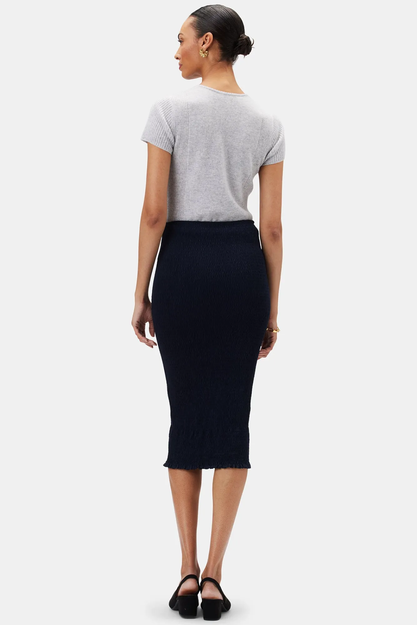 Amour Vert Eunice Smocked Skirt- Skirts|Clearance