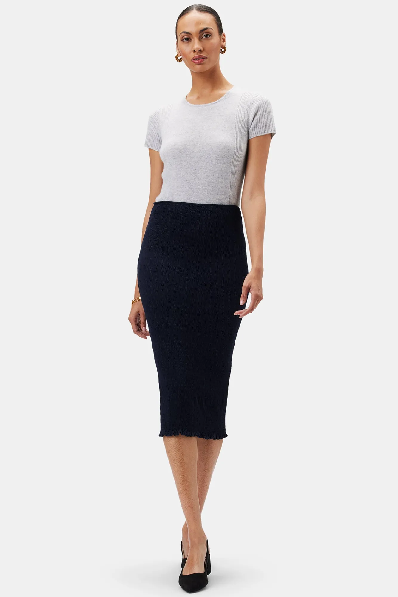 Amour Vert Eunice Smocked Skirt- Skirts|Clearance