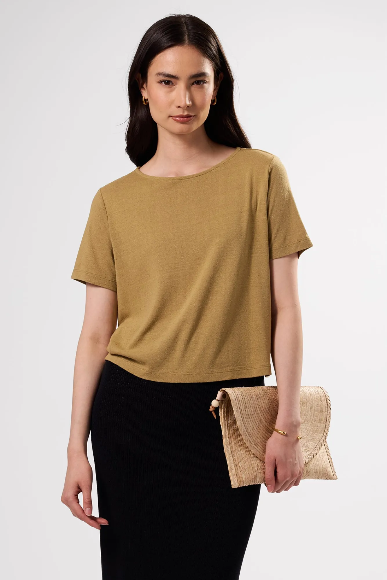 Amour Vert Yvette Silk Knit Tee- Tops|Tees