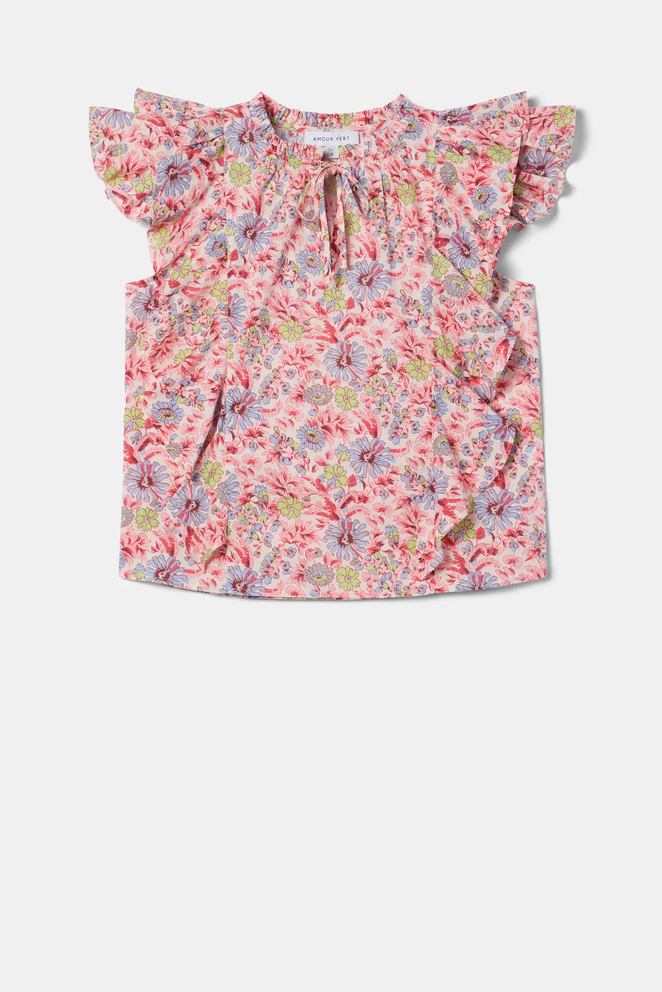 Amour Vert Ruffle Sleeve Top- Tops|Clearance