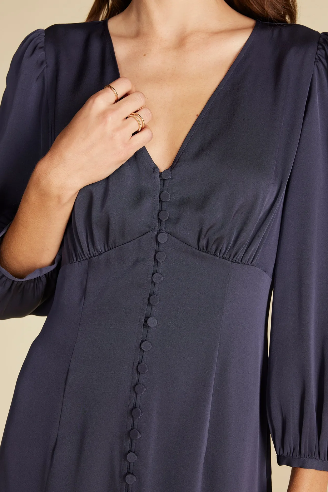 Amour Vert Aurelie Stretch Silk Bustier Dress- Dresses|Clearance