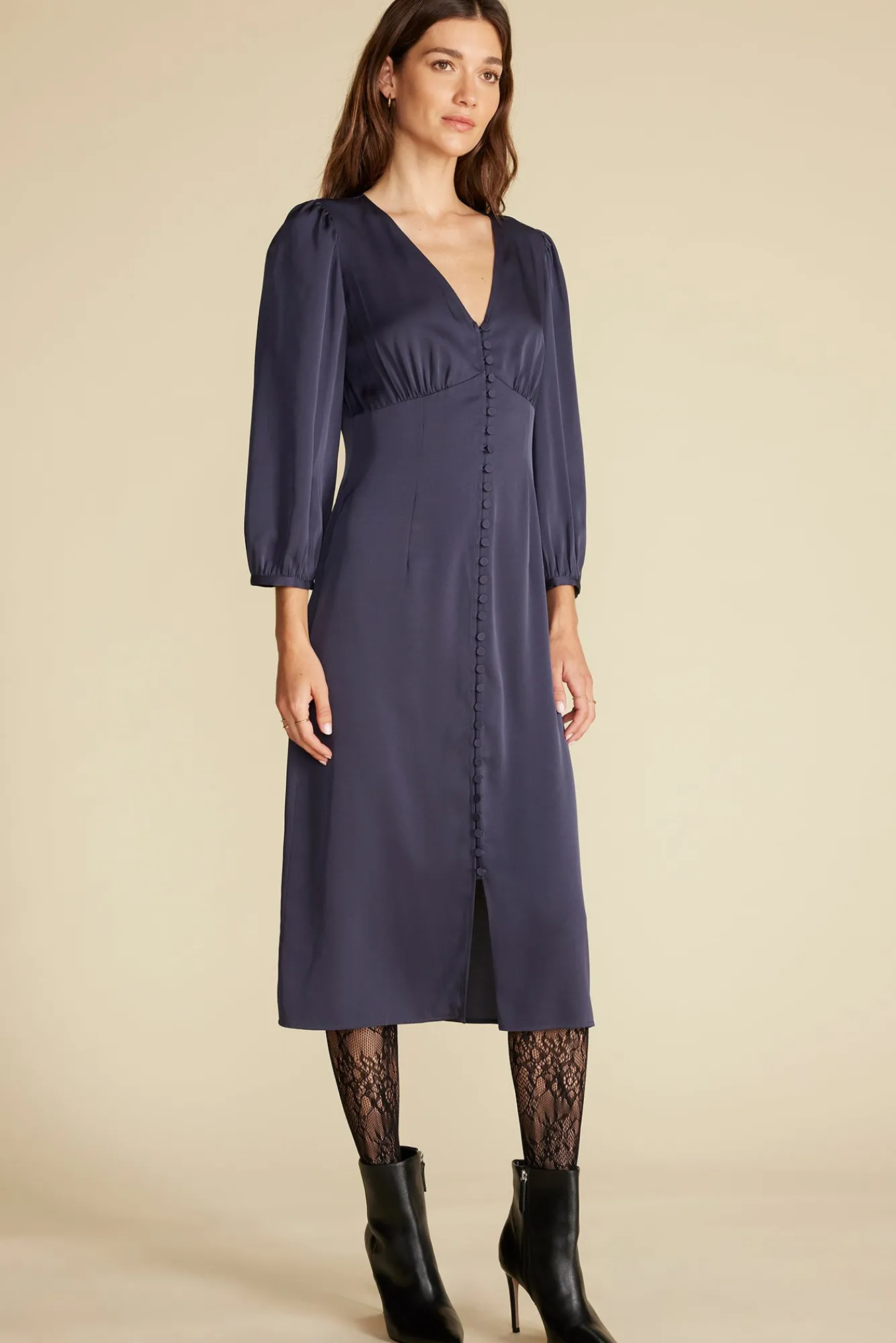 Amour Vert Aurelie Stretch Silk Bustier Dress- Dresses|Clearance