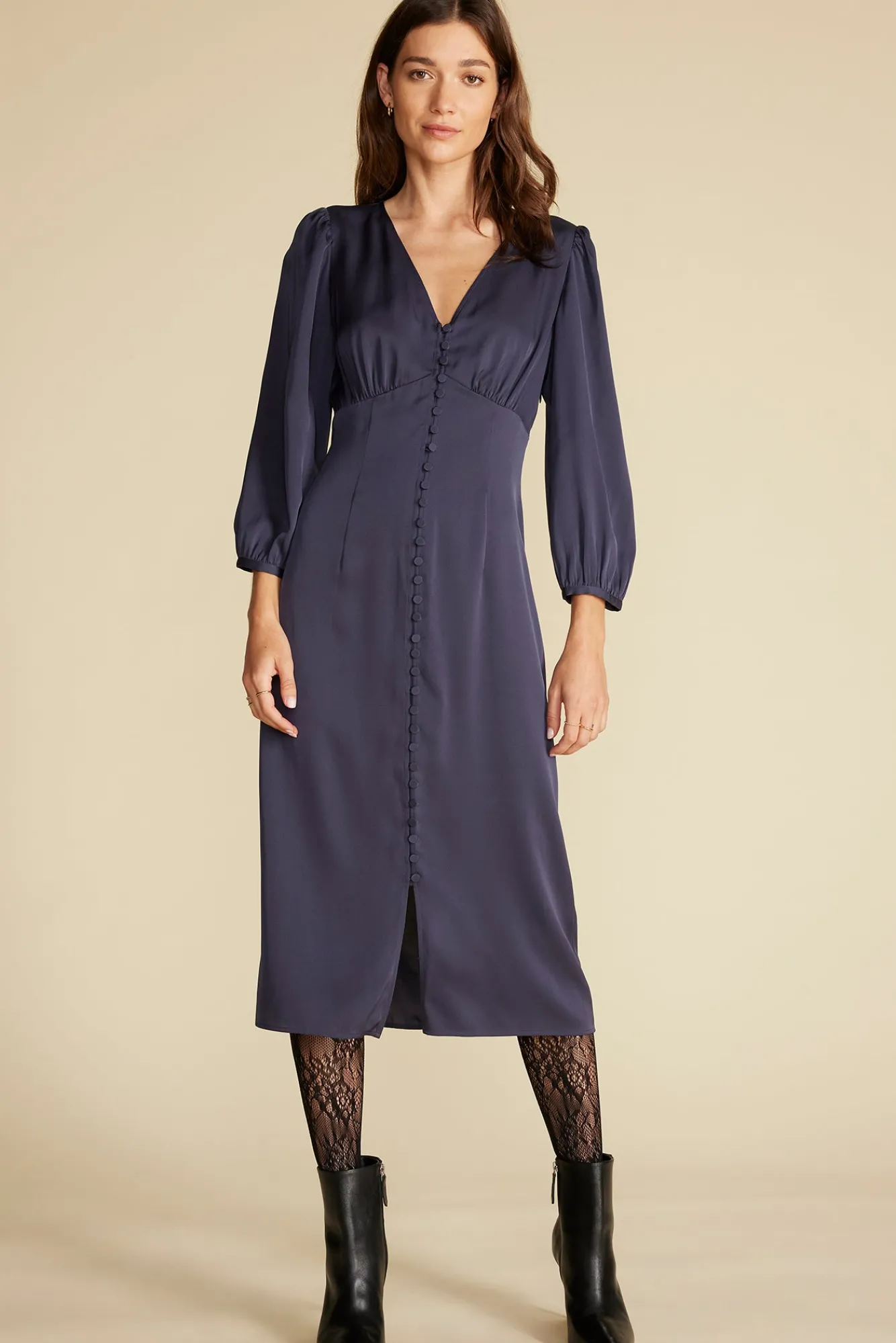 Amour Vert Aurelie Stretch Silk Bustier Dress- Dresses|Clearance