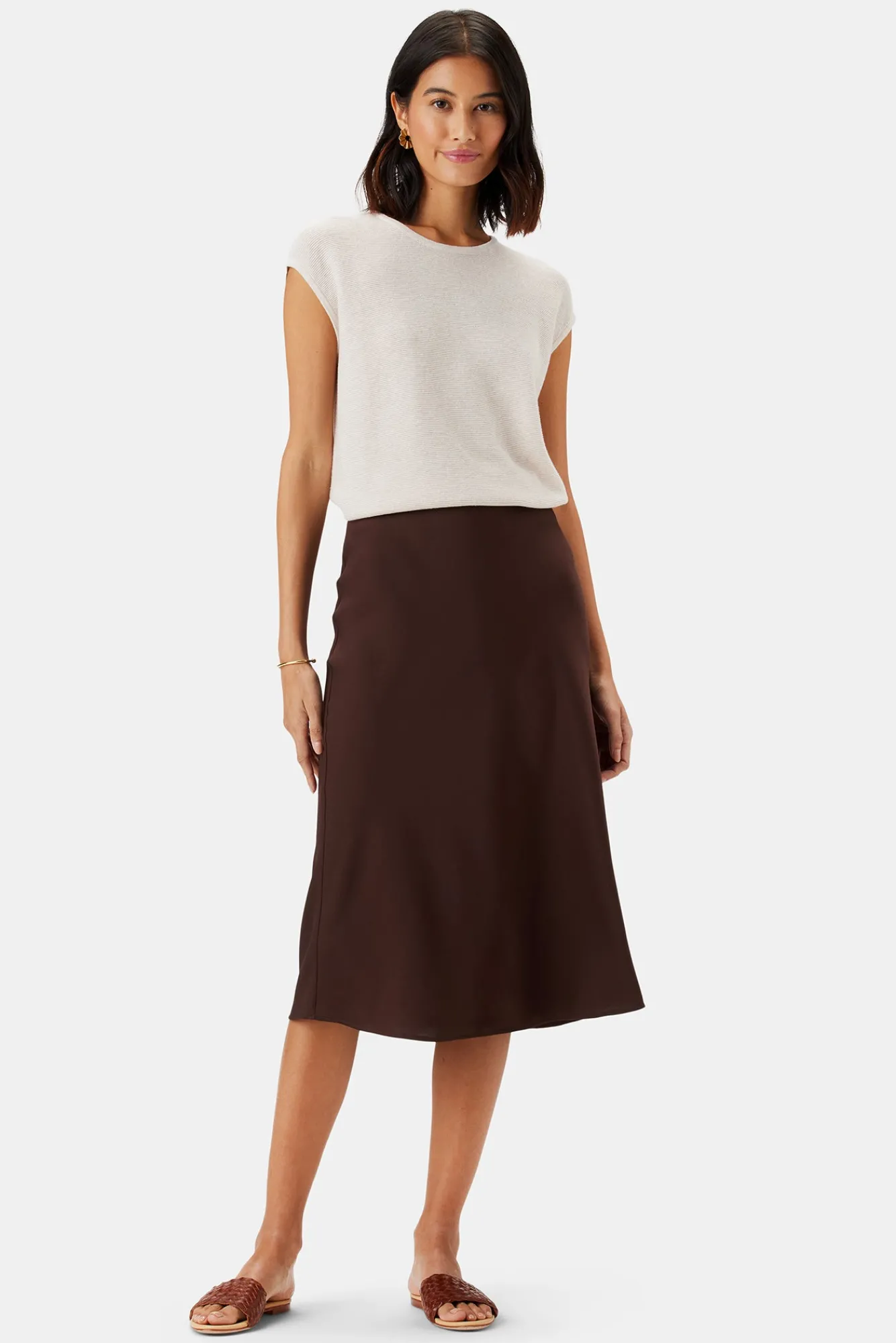 Amour Vert Eve Stretch Silk Skirt- Skirts|Clearance