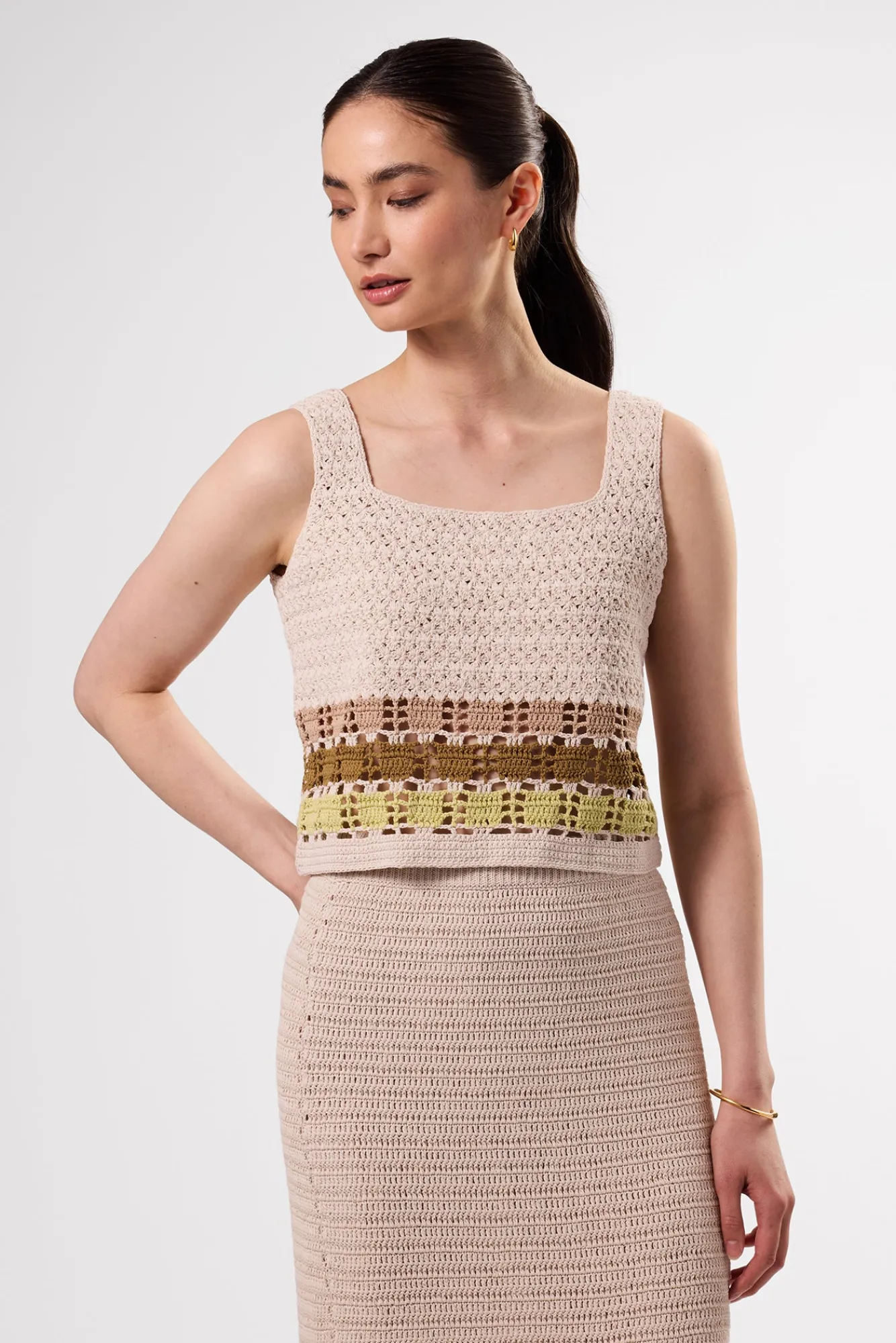 Amour Vert Antibes Crochet Tank- Tops|Clearance