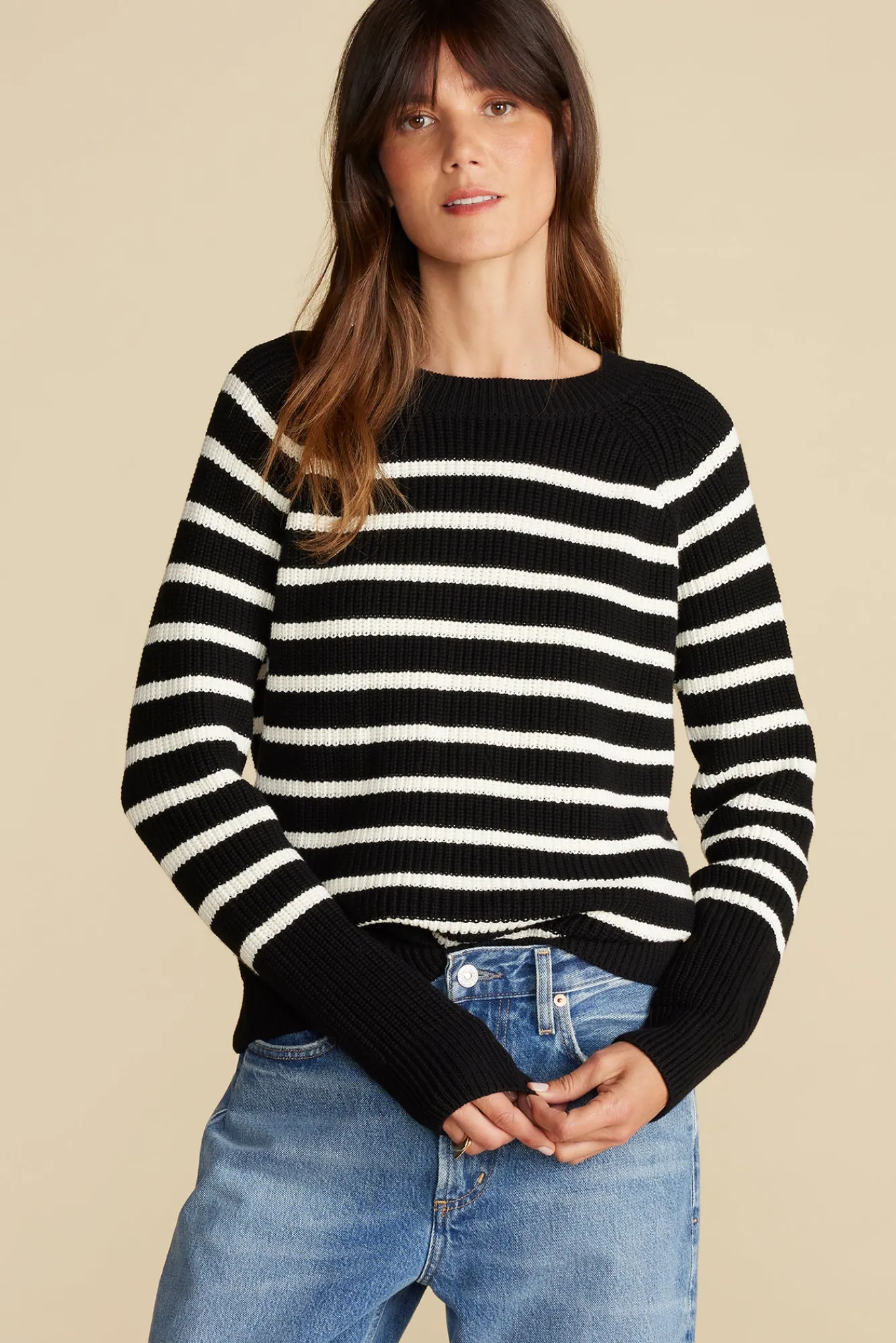 Amour Vert Layla Organic Cotton Sweater- Sweaters & Cardigans|Clearance