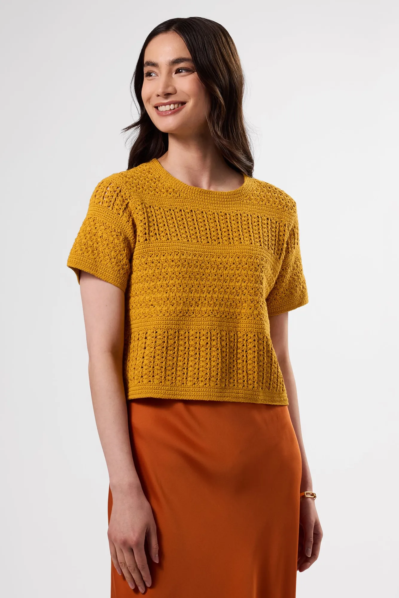 Amour Vert Crochet T Shirt- Tops|Clearance