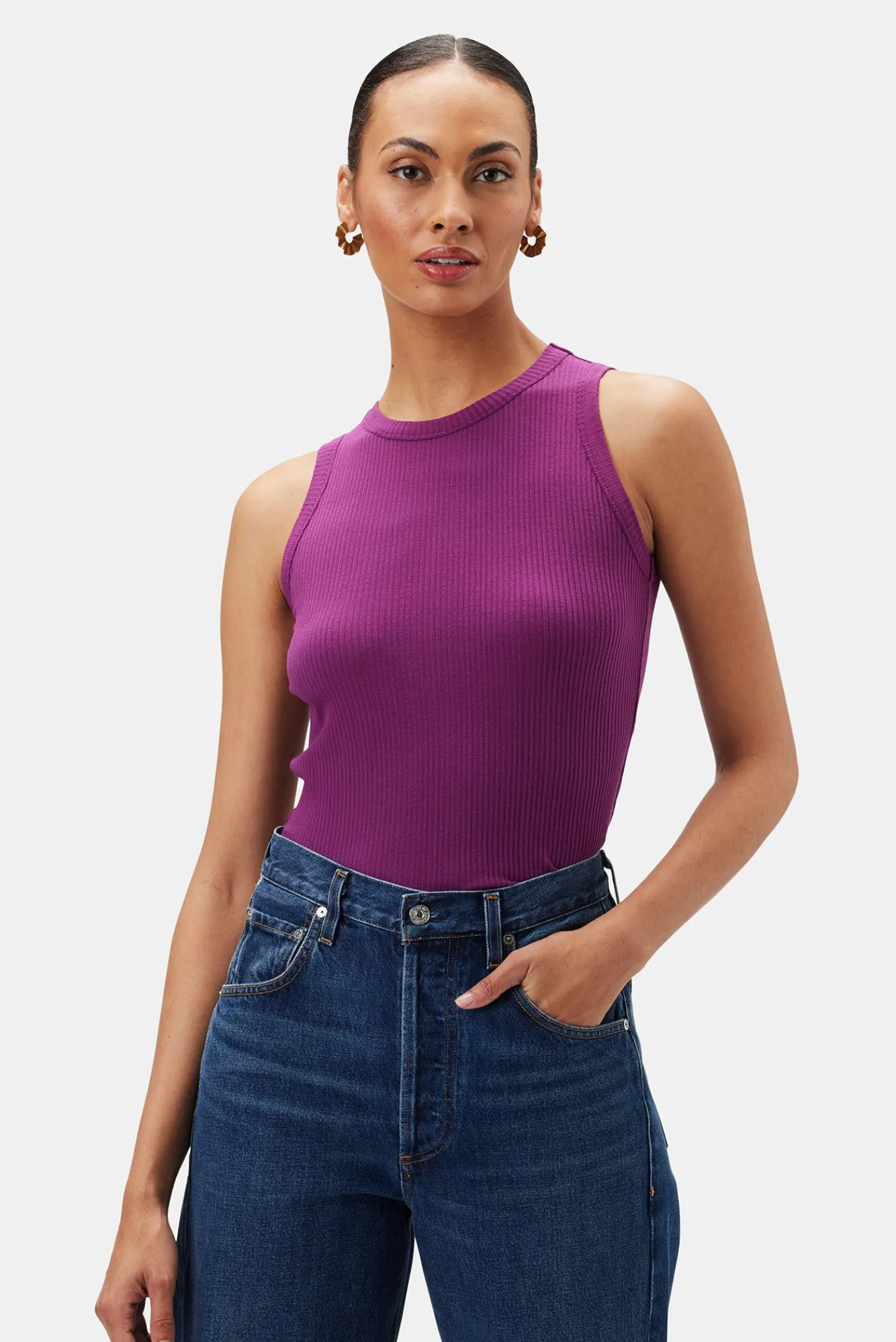 Amour Vert Asmet Paris Rib Tank- Tops|Clearance