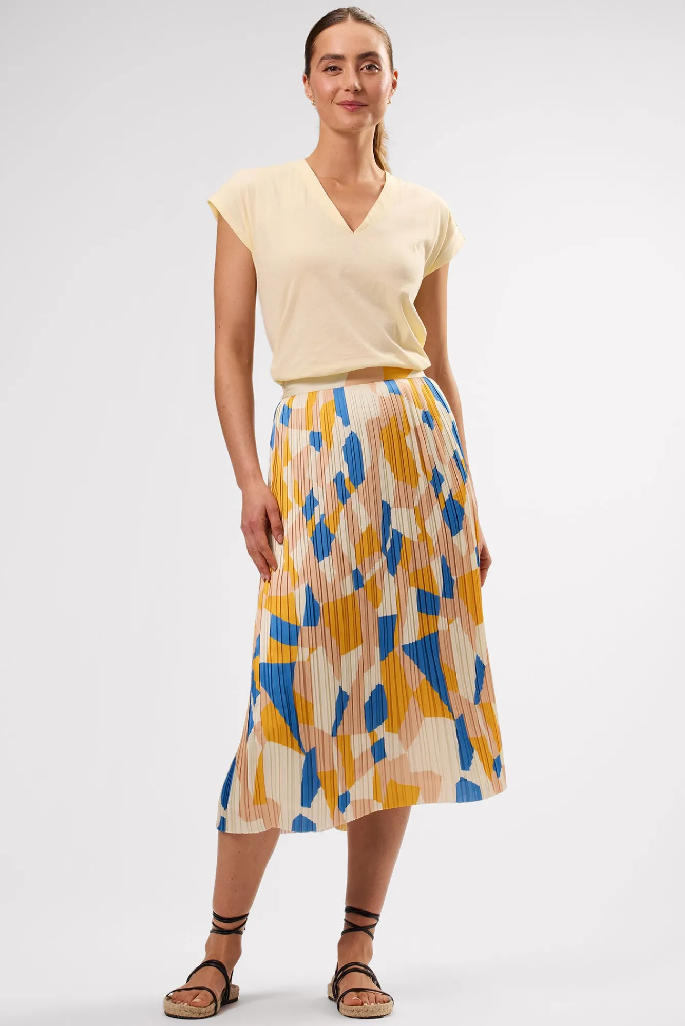 Amour Vert Blaze Pleated Recycled Sateen Skirt- Skirts|Clearance