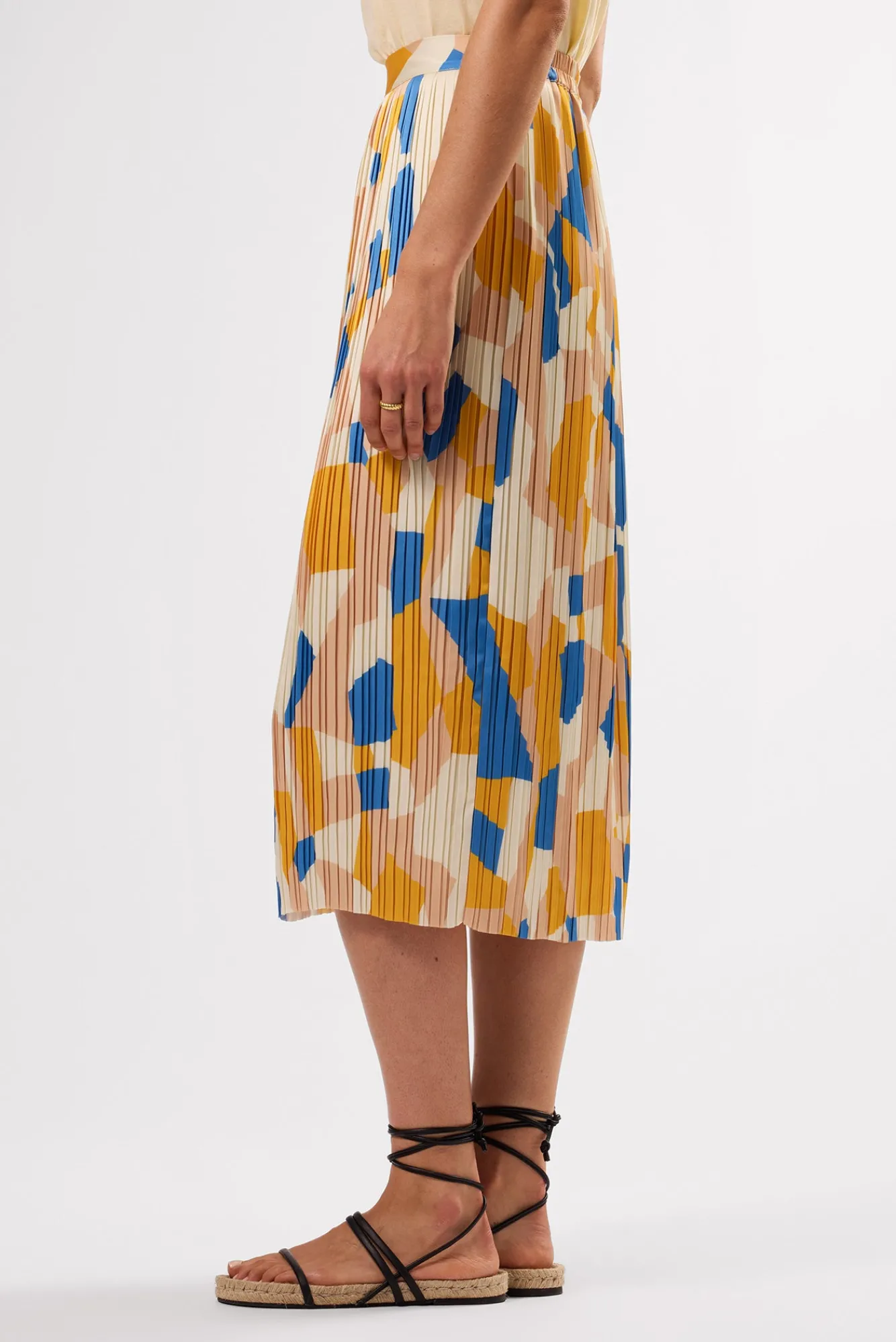 Amour Vert Blaze Pleated Recycled Sateen Skirt- Skirts|Clearance