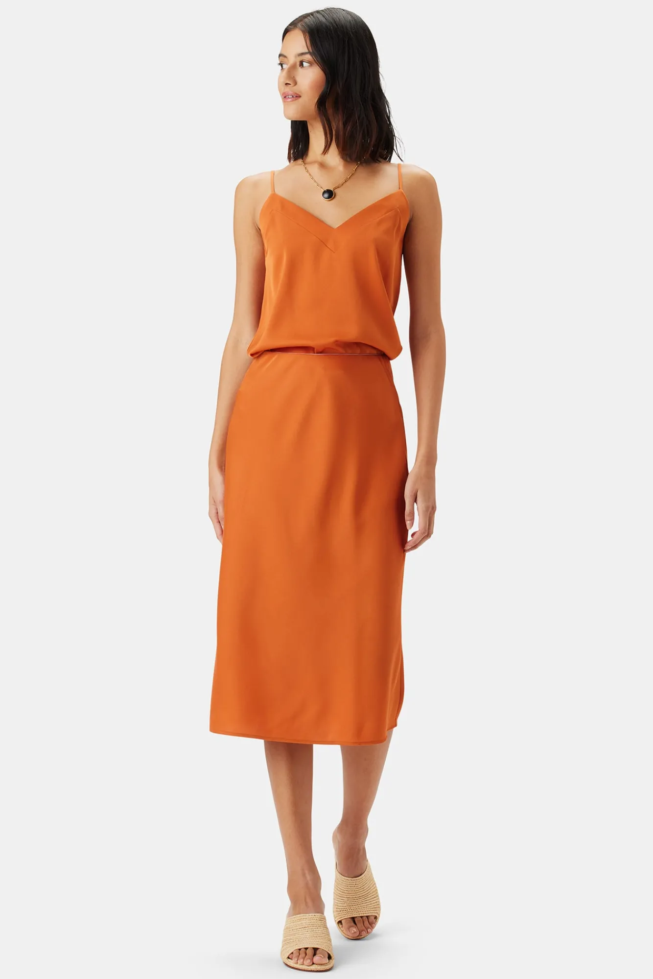 Amour Vert Eve Stretch Silk Skirt- Skirts|Clearance