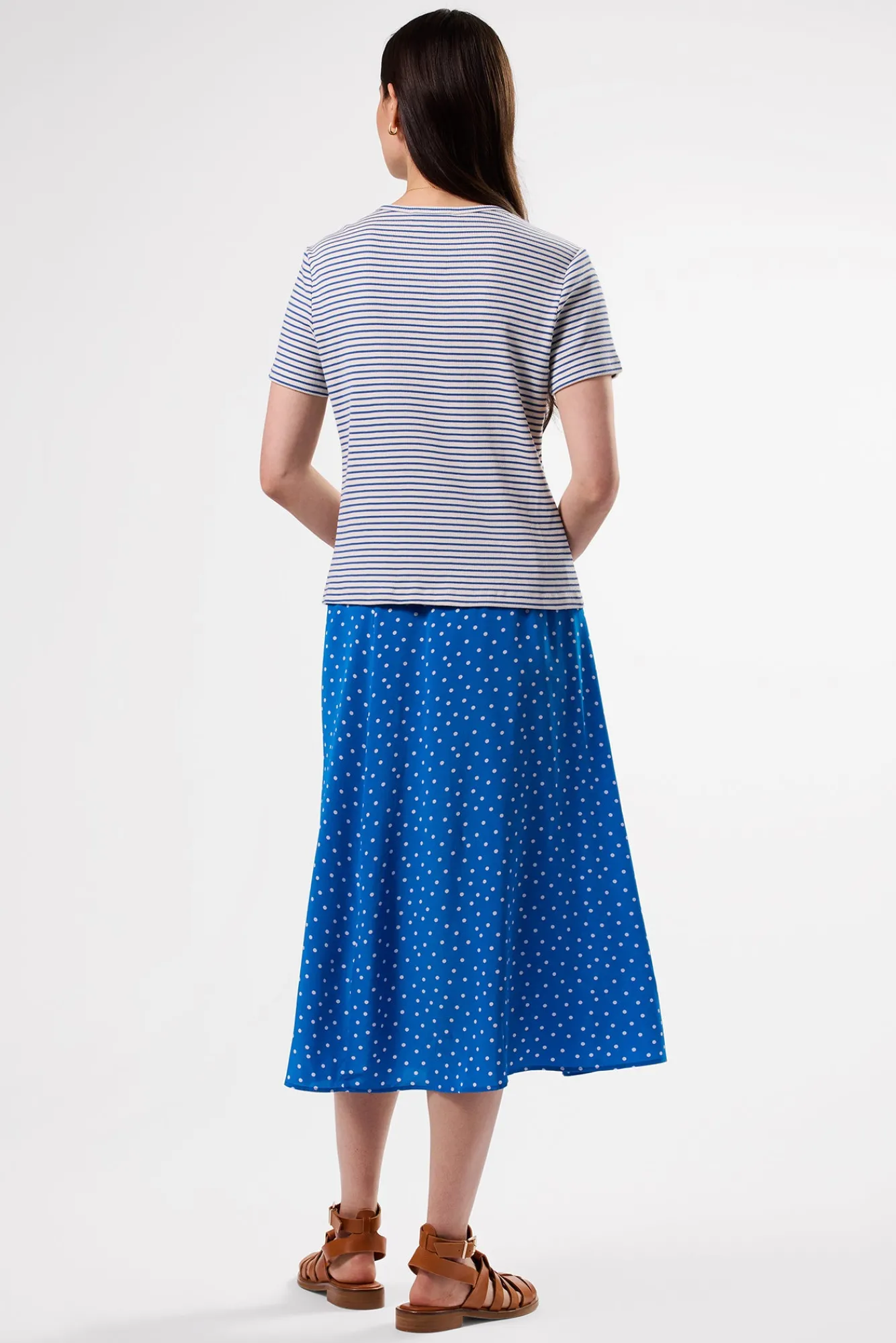 Amour Vert Eleanor Organic Cotton Modal Rib Tee- Tops|Tees