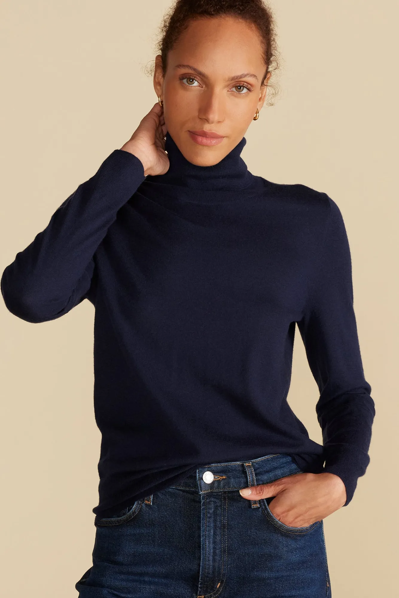 Amour Vert Carrie Turtleneck Cashmere Sweater- Sweaters & Cardigans|Clearance
