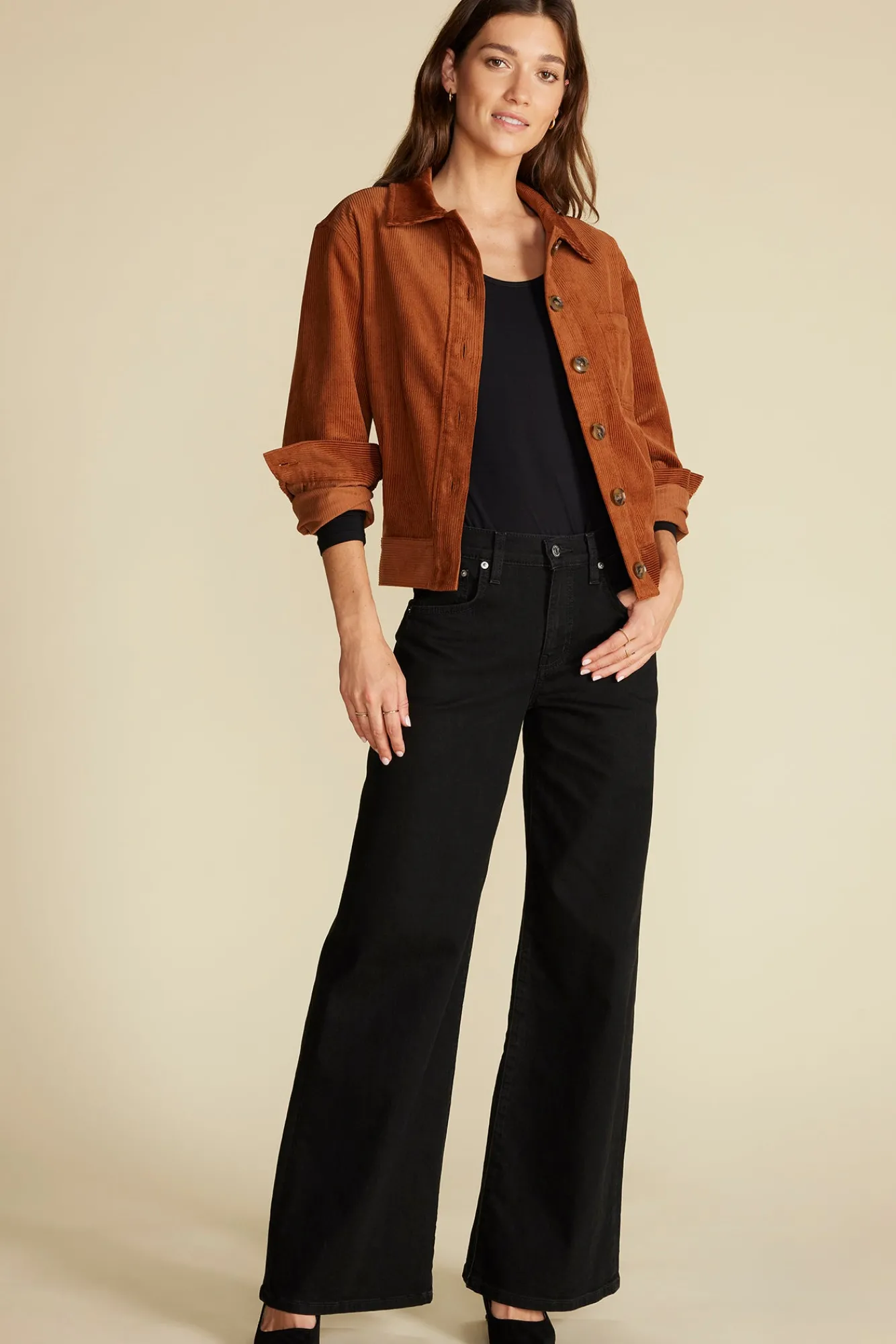 Amour Vert Spencer Corduroy Trucker Jacket- Jackets & Outerwear|Clearance