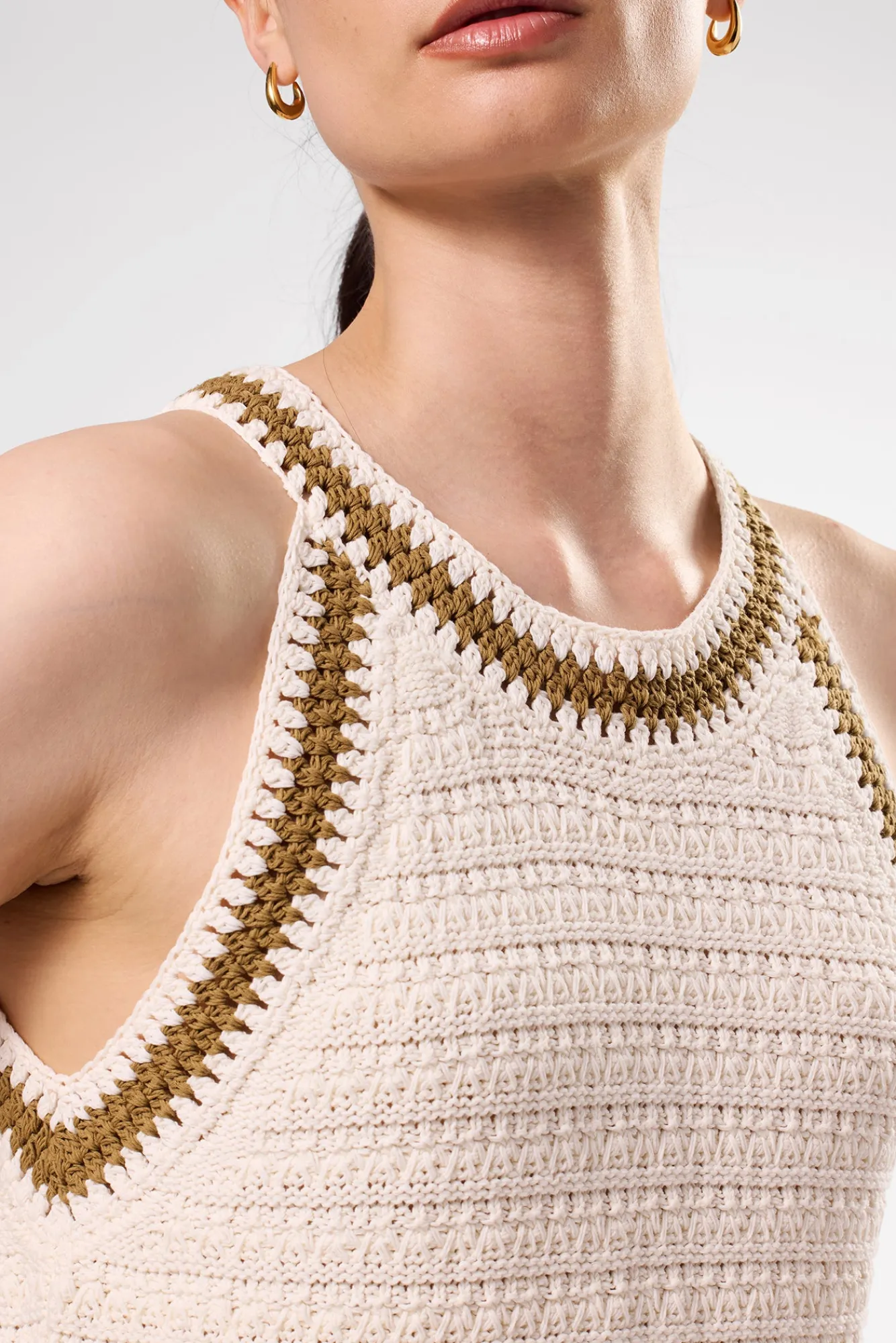 Amour Vert Texture Halter- Tops|Clearance