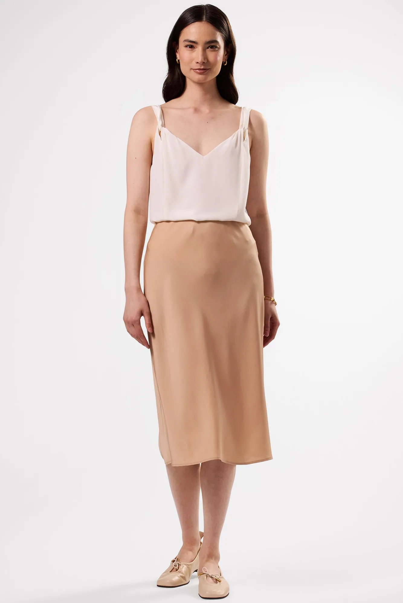 Amour Vert Eve Stretch Silk Skirt- Skirts|Clearance