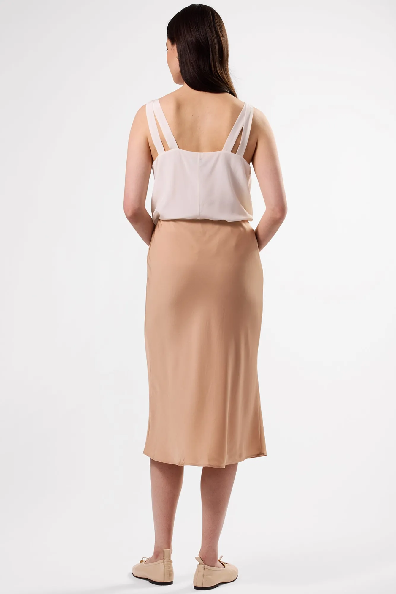 Amour Vert Eve Stretch Silk Skirt- Skirts|Clearance