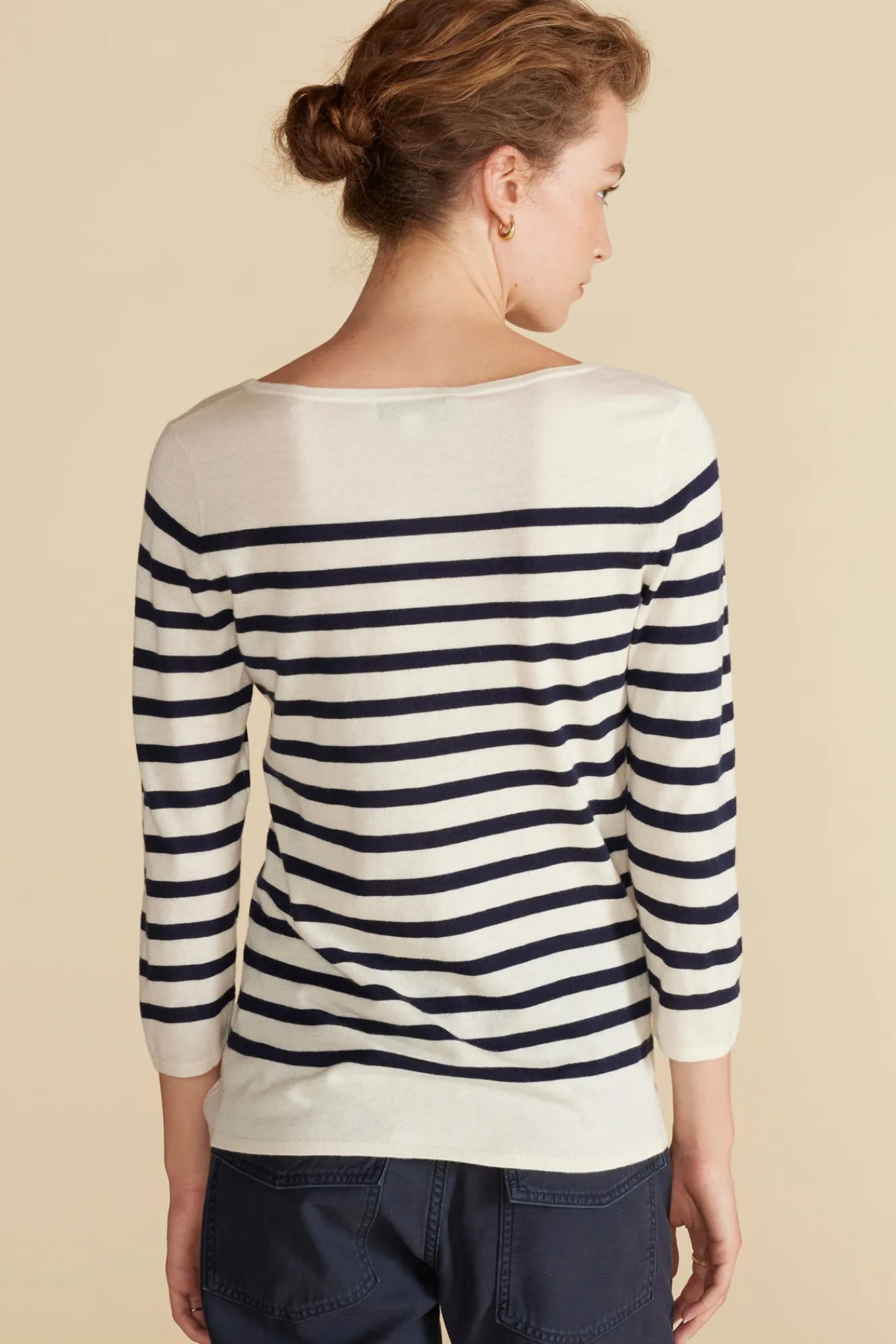 Amour Vert Fran Boatneck Striped Cashmere Sweater- Sweaters & Cardigans