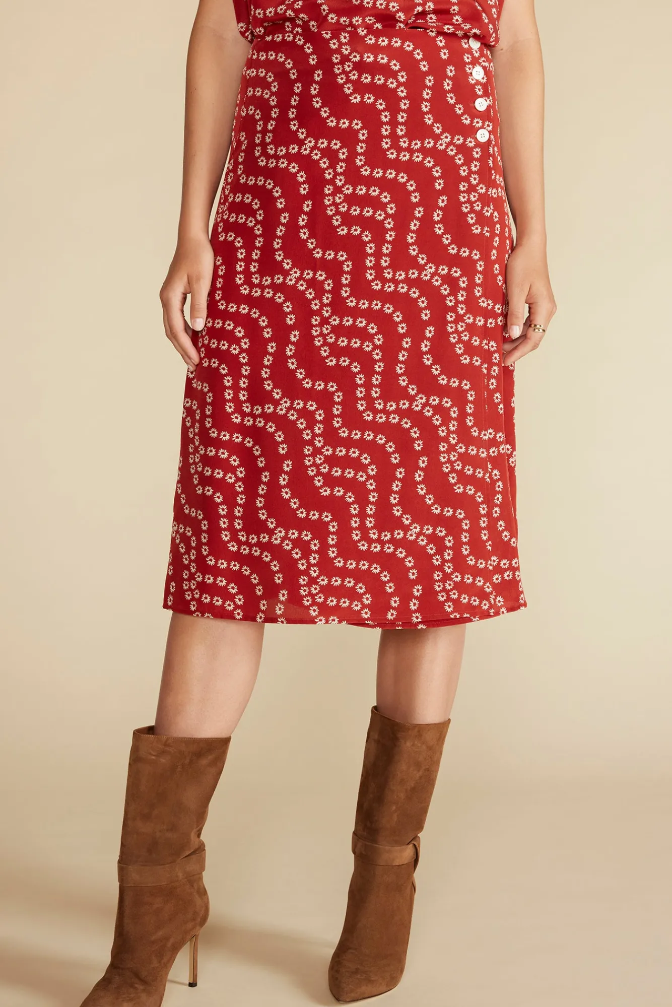 Amour Vert Gabrielle Washable Silk Wrap Skirt- Clearance|Skirts