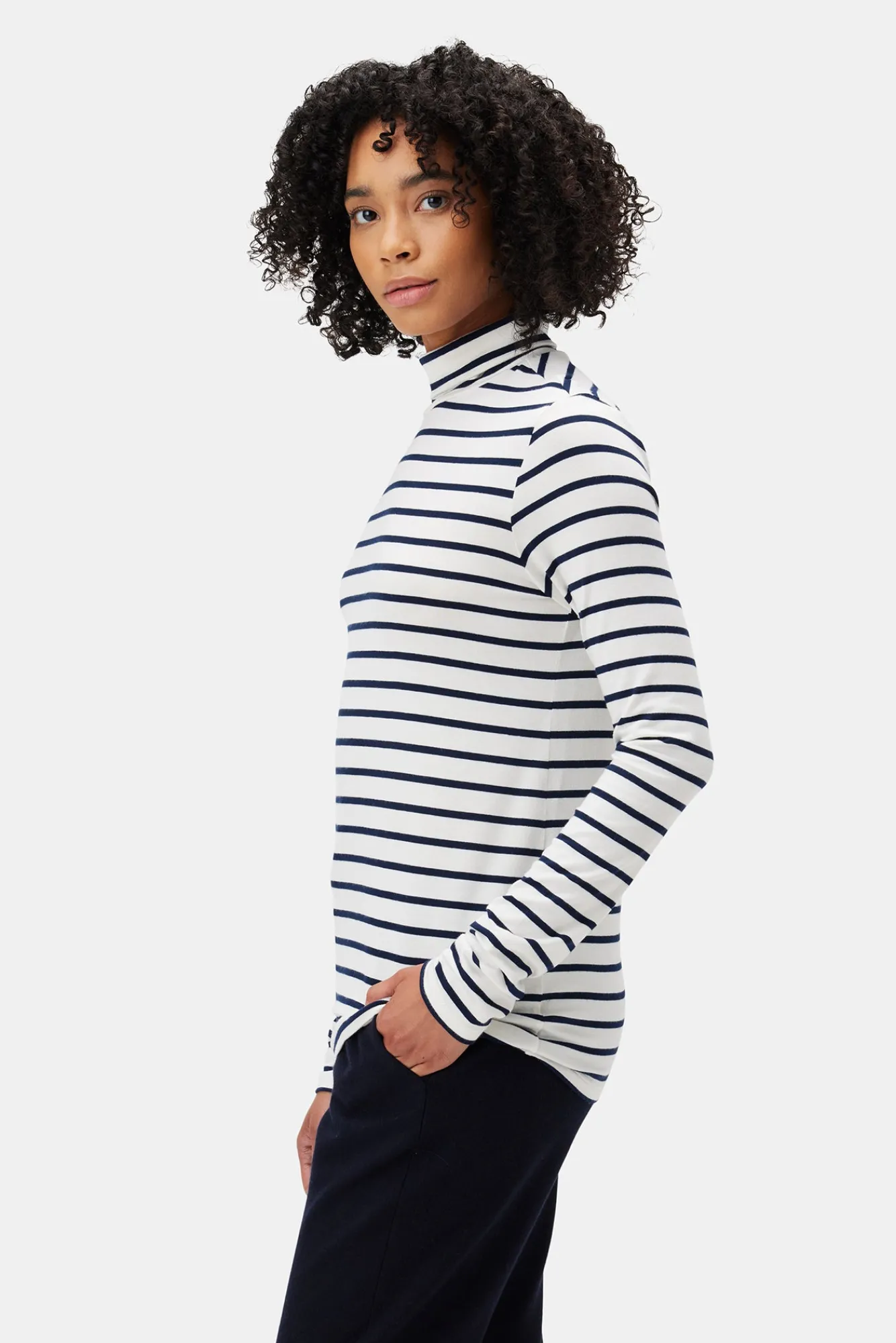 Amour Vert Flannery Modal Turtleneck- Tops|Clearance