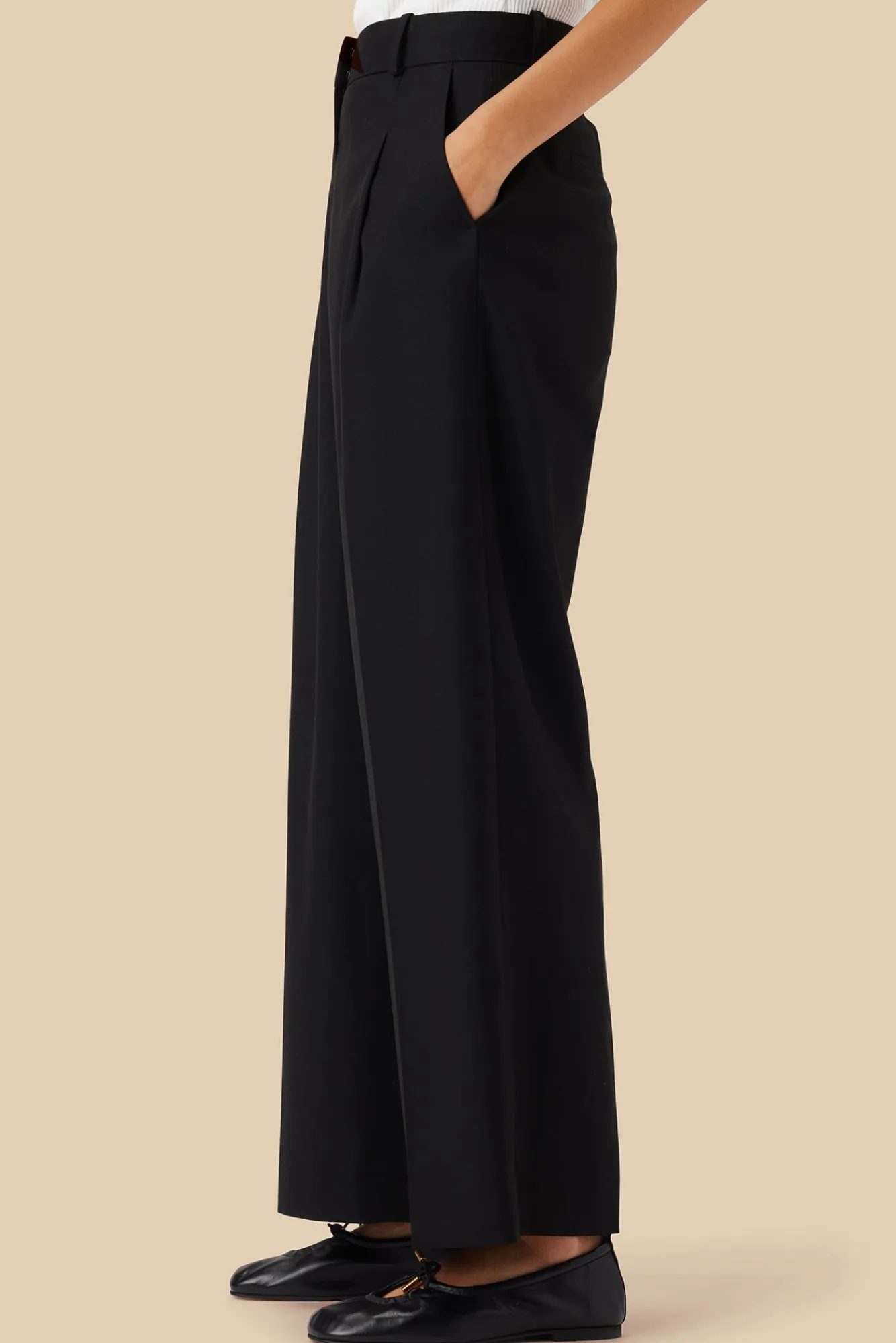 Amour Vert Pleated Wide Leg Trouser- Clearance