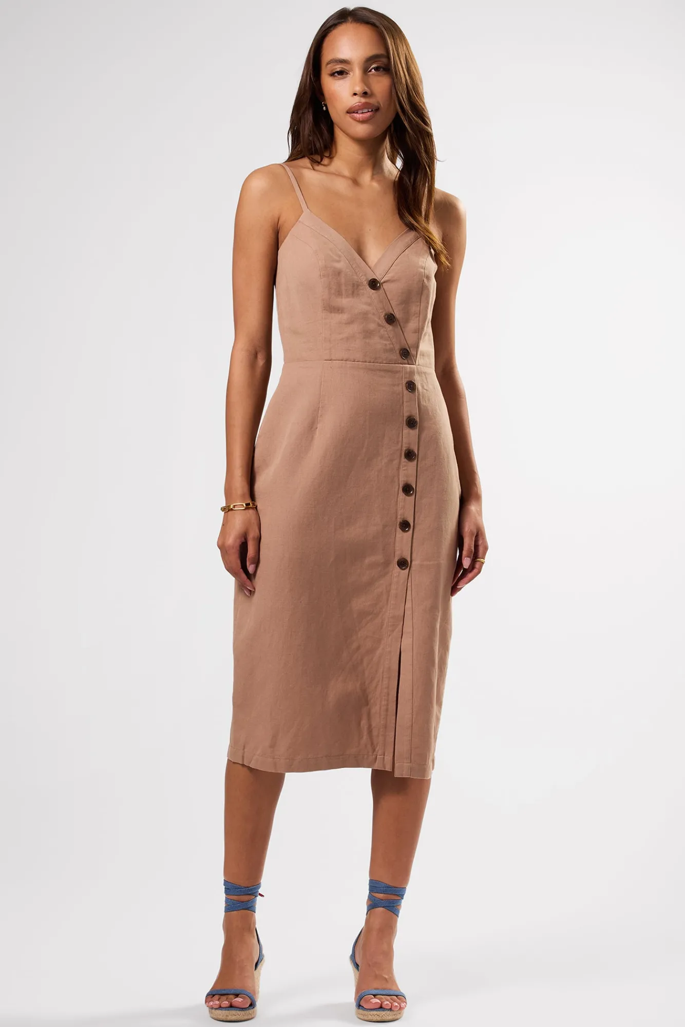 Amour Vert Lila Cotton Linen Dress- Dresses|Clearance