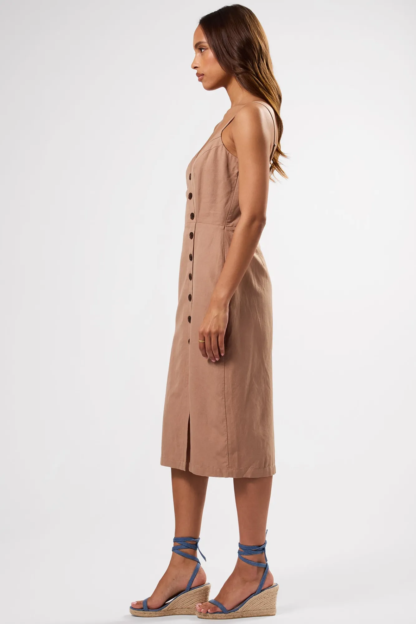 Amour Vert Lila Cotton Linen Dress- Dresses|Clearance