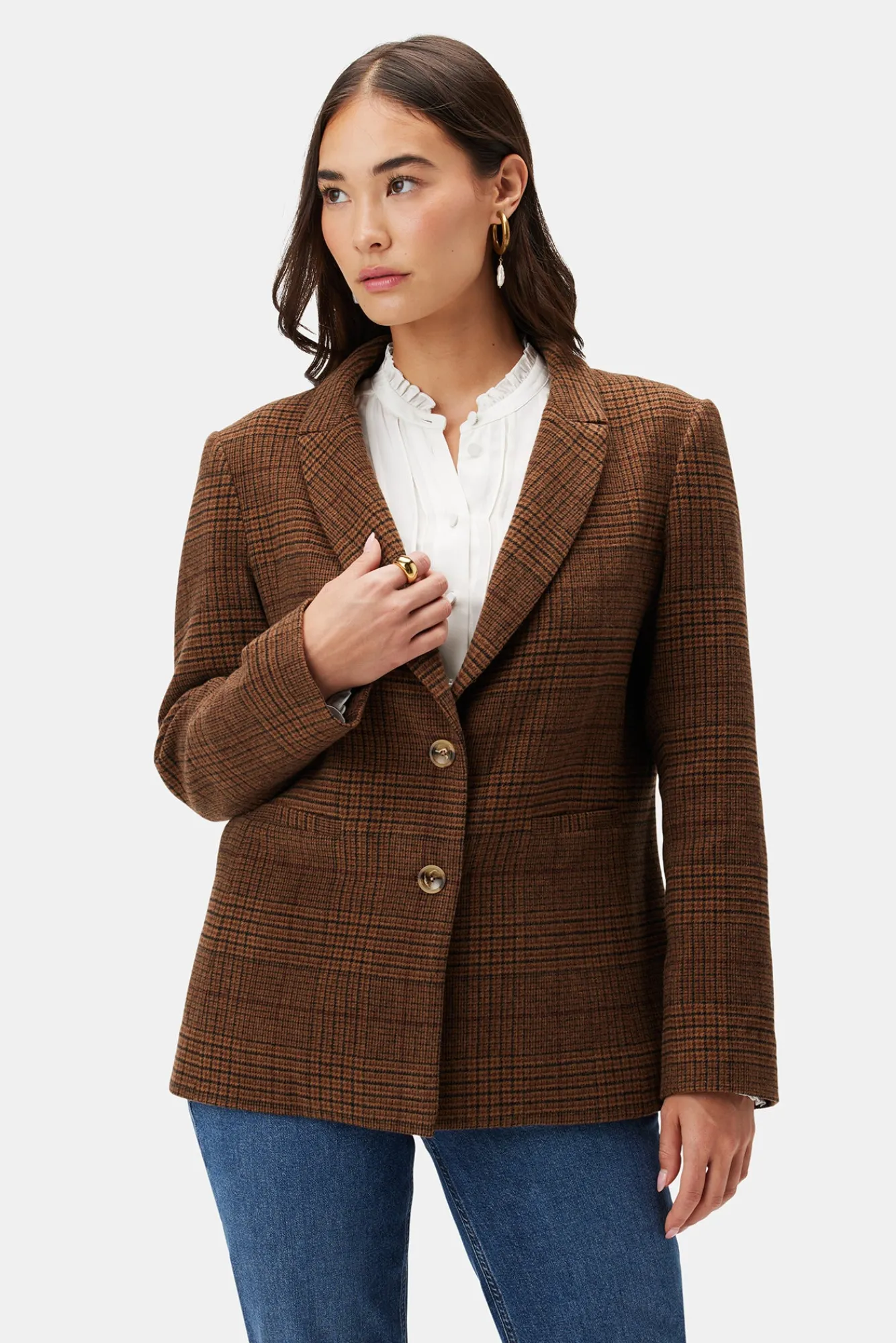 Amour Vert Tobie Single Breasted Blazer- Jackets & Outerwear|Clearance