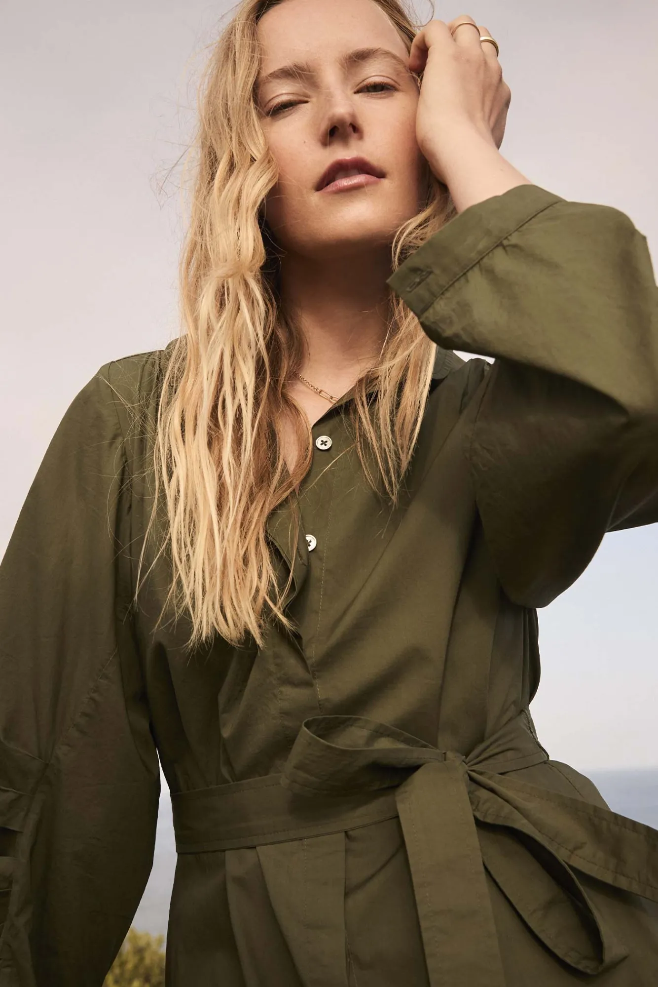 Amour Vert Averi Organic Cotton Shirt Dress- Dresses