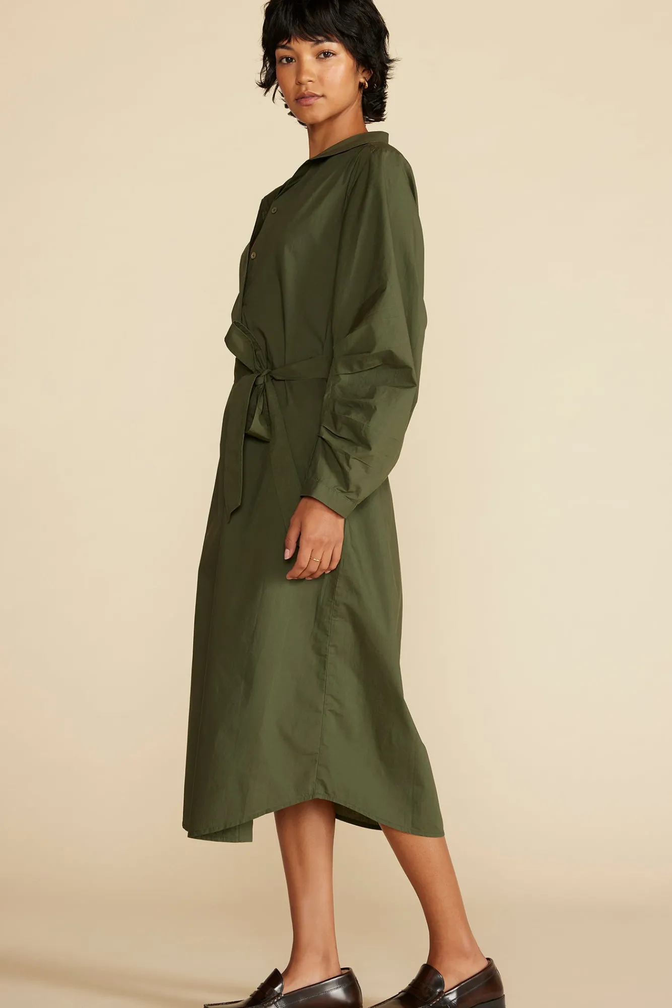 Amour Vert Averi Organic Cotton Shirt Dress- Dresses