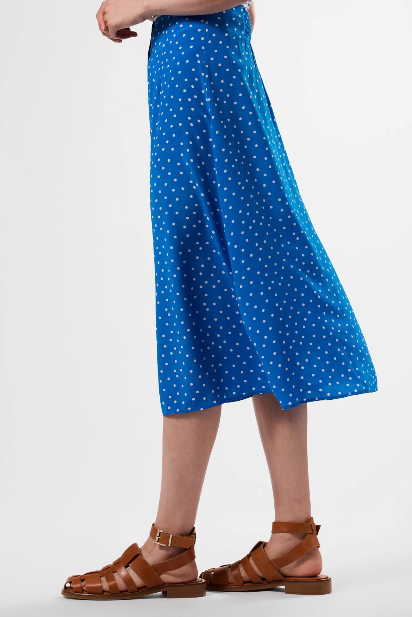 Amour Vert Button Front Washable Silk Skirt- Skirts|Clearance
