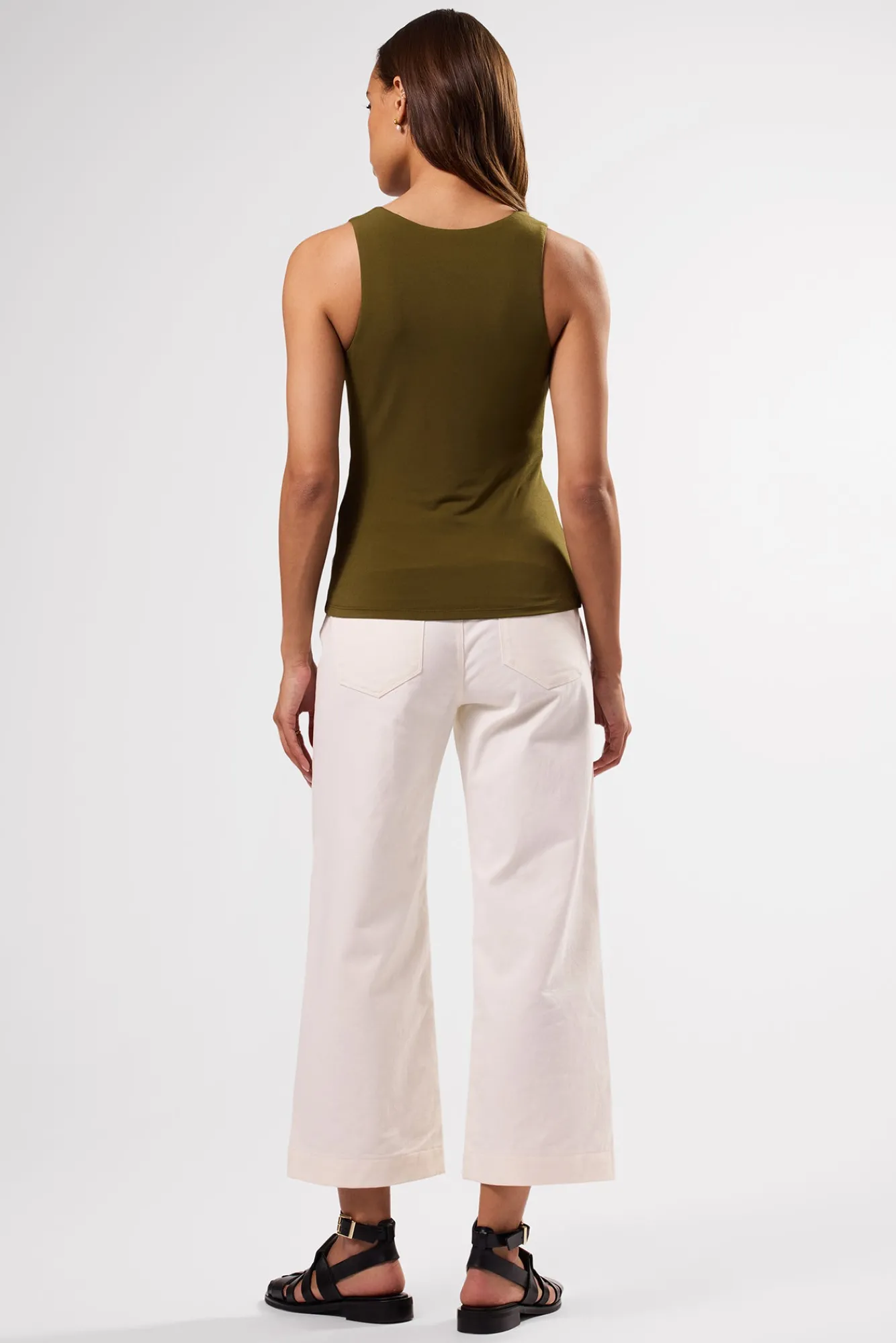 Amour Vert Zoe Deep V Tank- Tops|Clearance