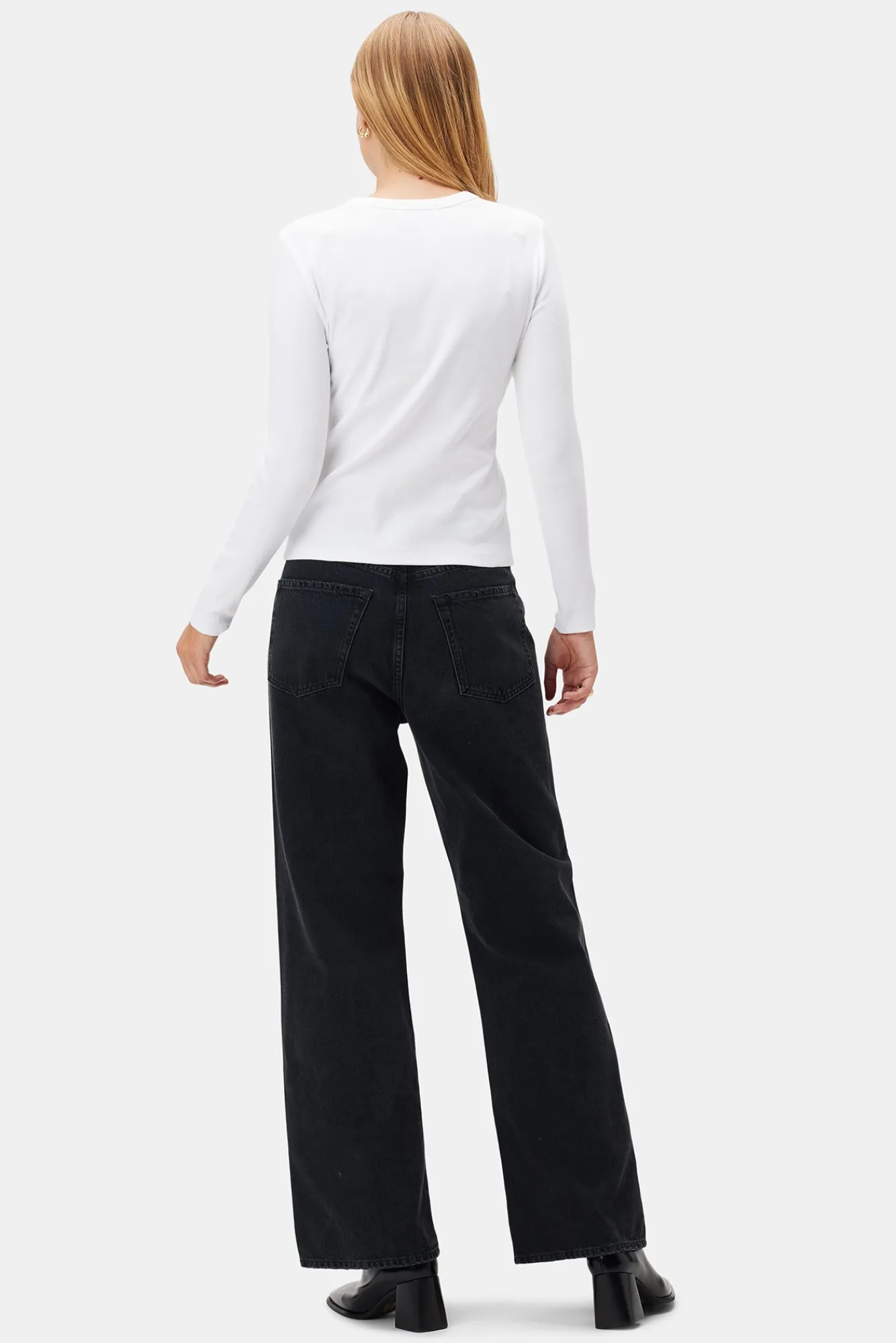 Amour Vert Eleanor Long Sleeve Baby Rib Tee- Tops|Tees