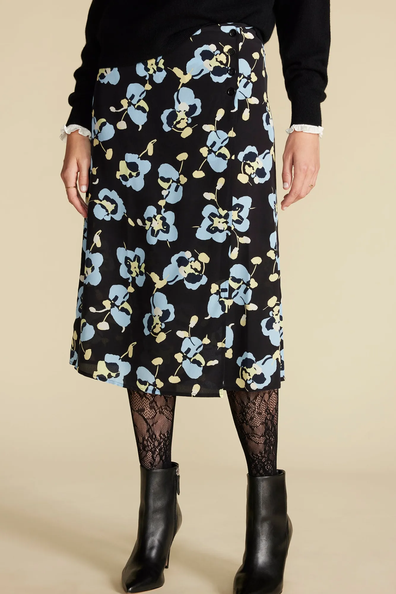 Amour Vert Gabrielle Washable Silk Skirt- Skirts|Clearance