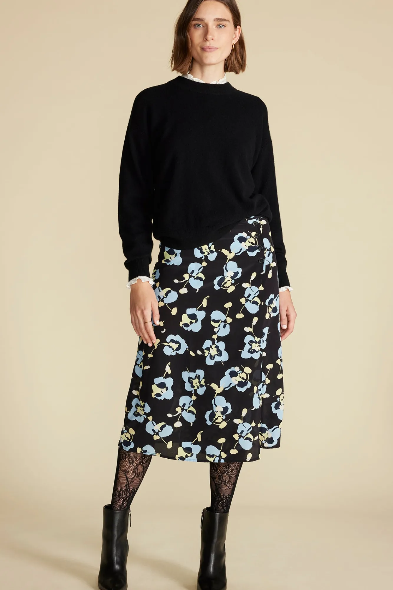 Amour Vert Gabrielle Washable Silk Skirt- Skirts|Clearance