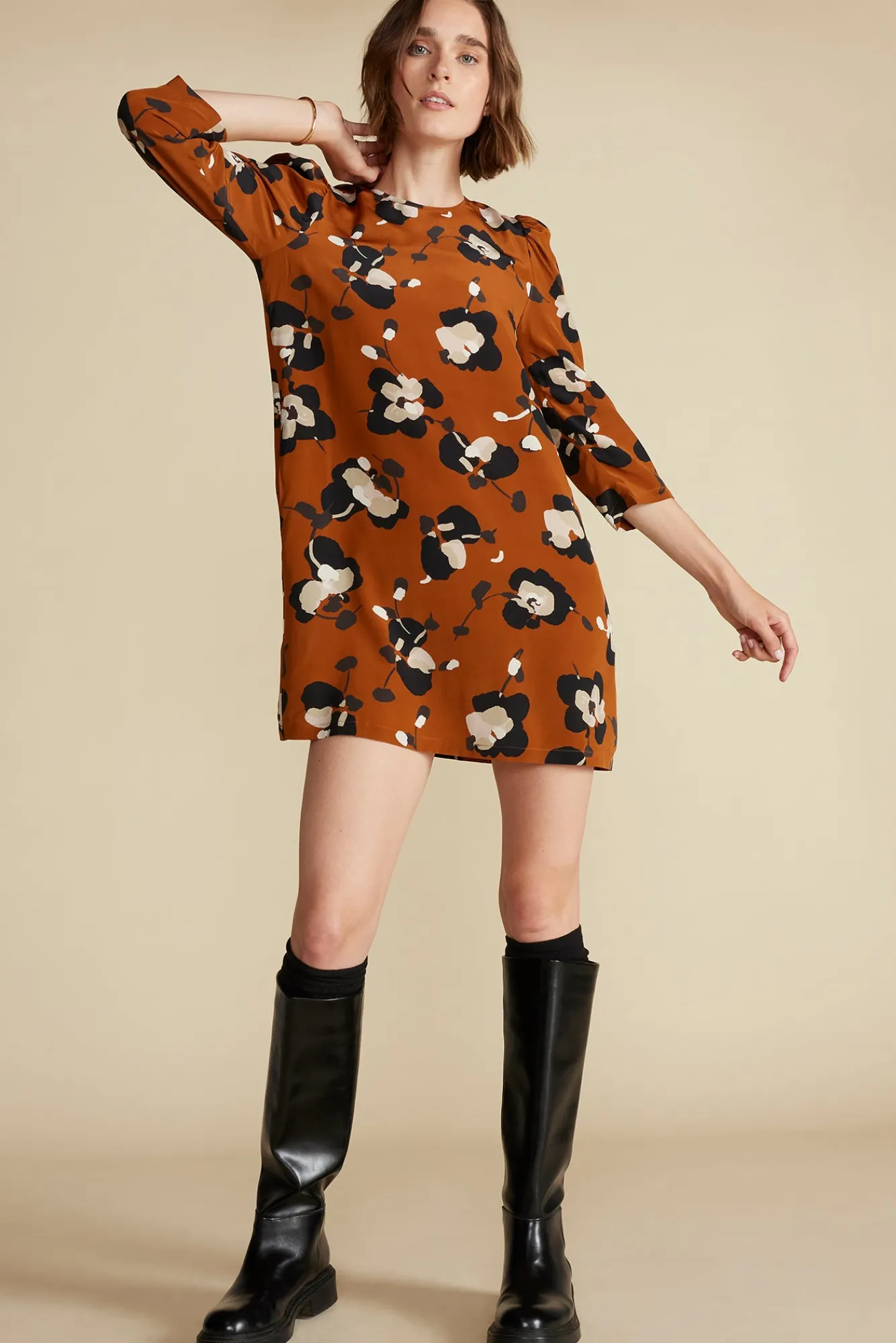 Amour Vert Darla Washable Silk Dress- Dresses