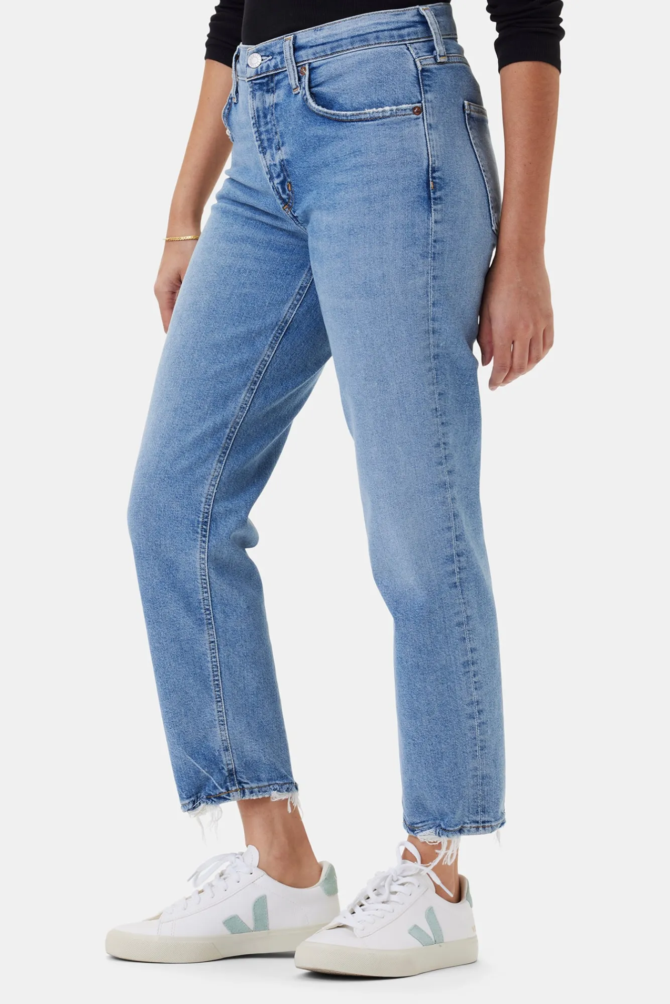 Amour Vert AGOLDE Kye Mid Rise Straight Crop Jean- Denim|Pants