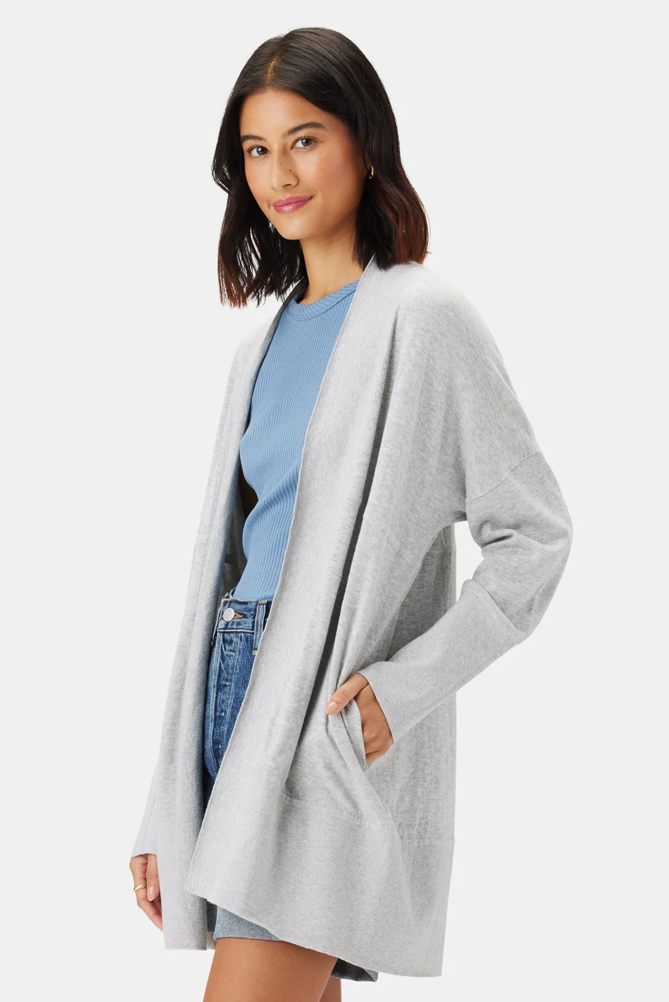 Amour Vert Bailey Flaxen Eco Cardigan- Sweaters & Cardigans|Clearance