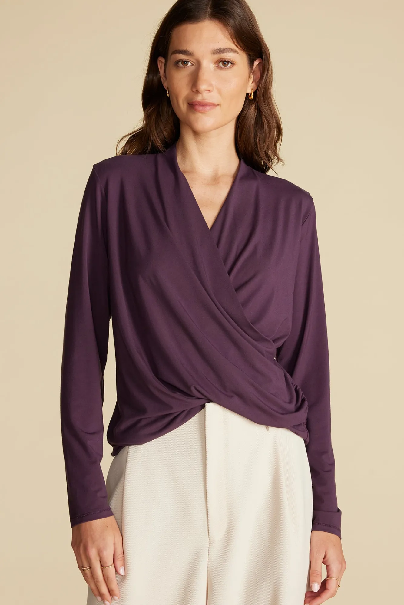 Amour Vert Calais Bamboo Knit Blouse- Blouses & Shirts|Tops