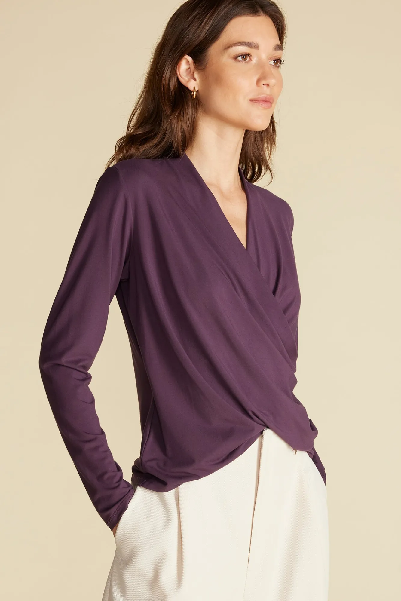 Amour Vert Calais Bamboo Knit Blouse- Blouses & Shirts|Tops