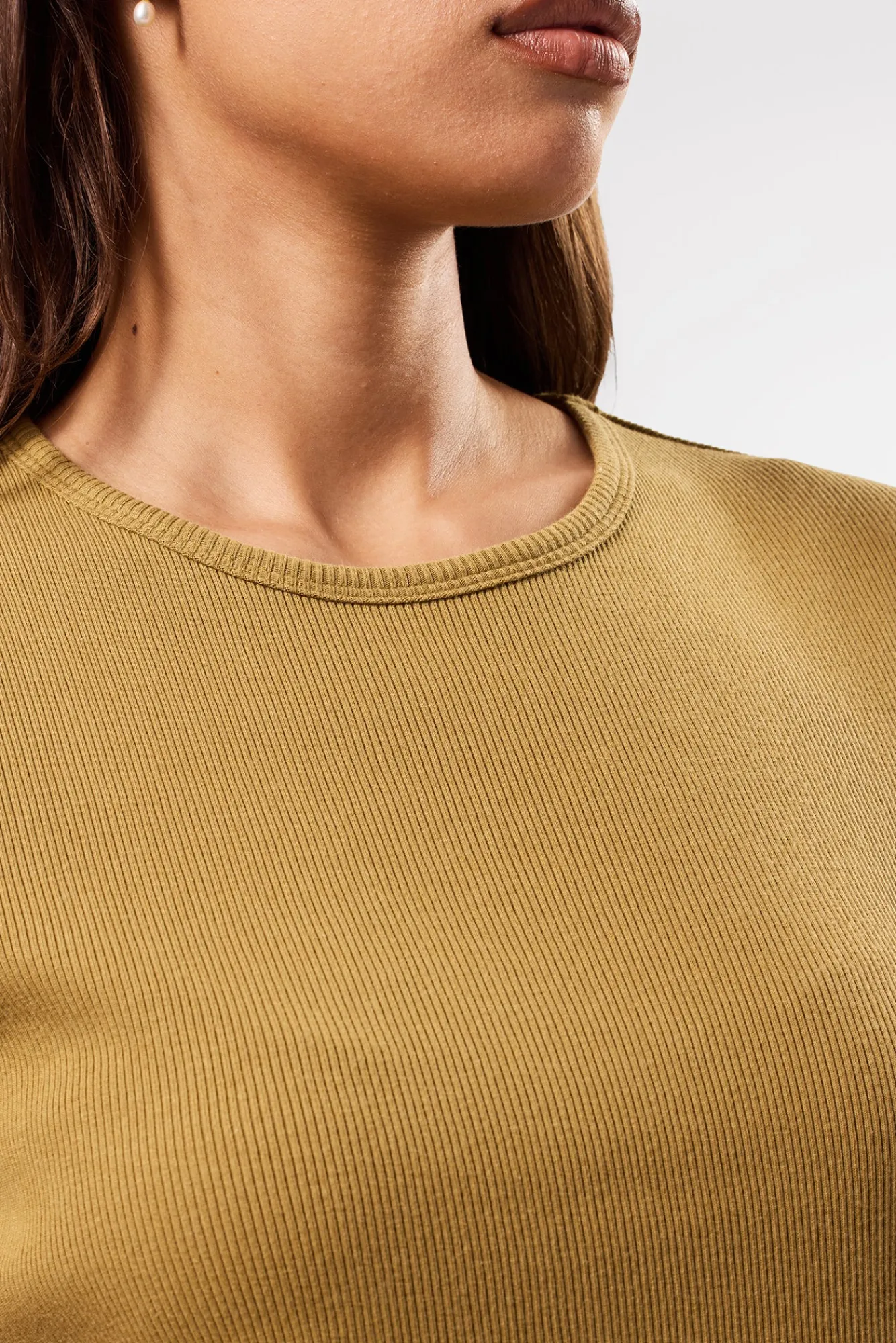 Amour Vert Eleanor Organic Cotton Modal Rib Tee- Tops|Tees