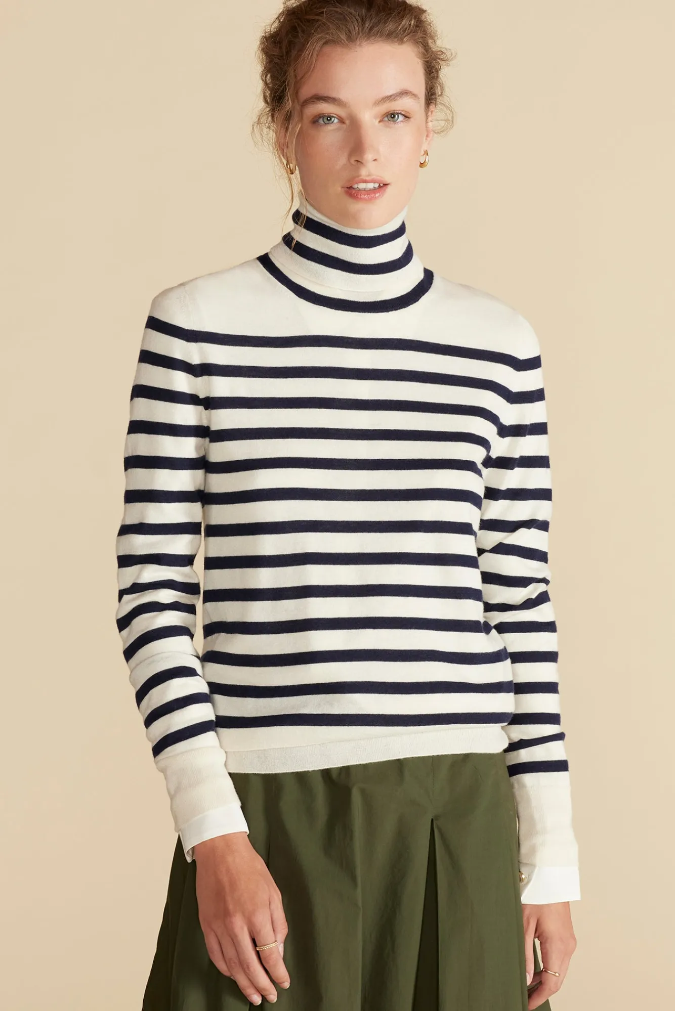 Amour Vert Carrie Turtleneck Cashmere Sweater- Sweaters & Cardigans|Clearance